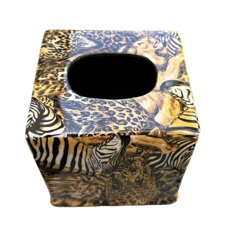 African Safari Tissue Box Cover Lions Leopard Giraffe Cheetah Design. New | eBay