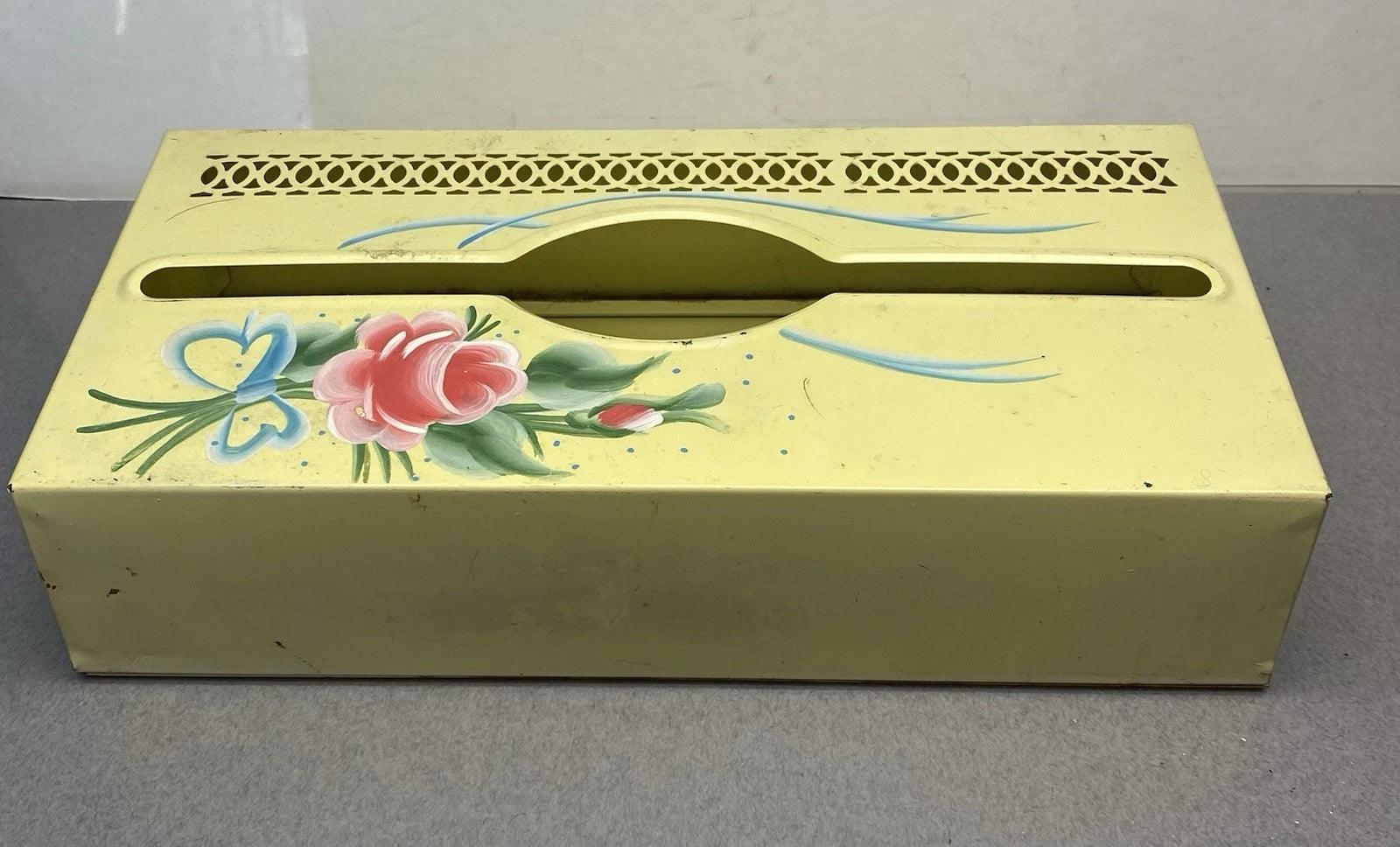 Vintage Midcentury Metal Kleenex Tissue Holder Flowers | eBay