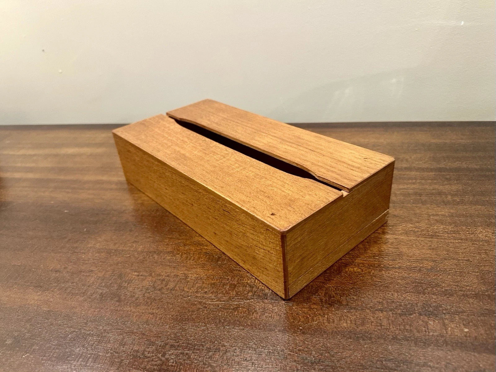 Vintage 1960s Teak Tissue Box Holder Made in Japan with Sliding Bottom | eBay