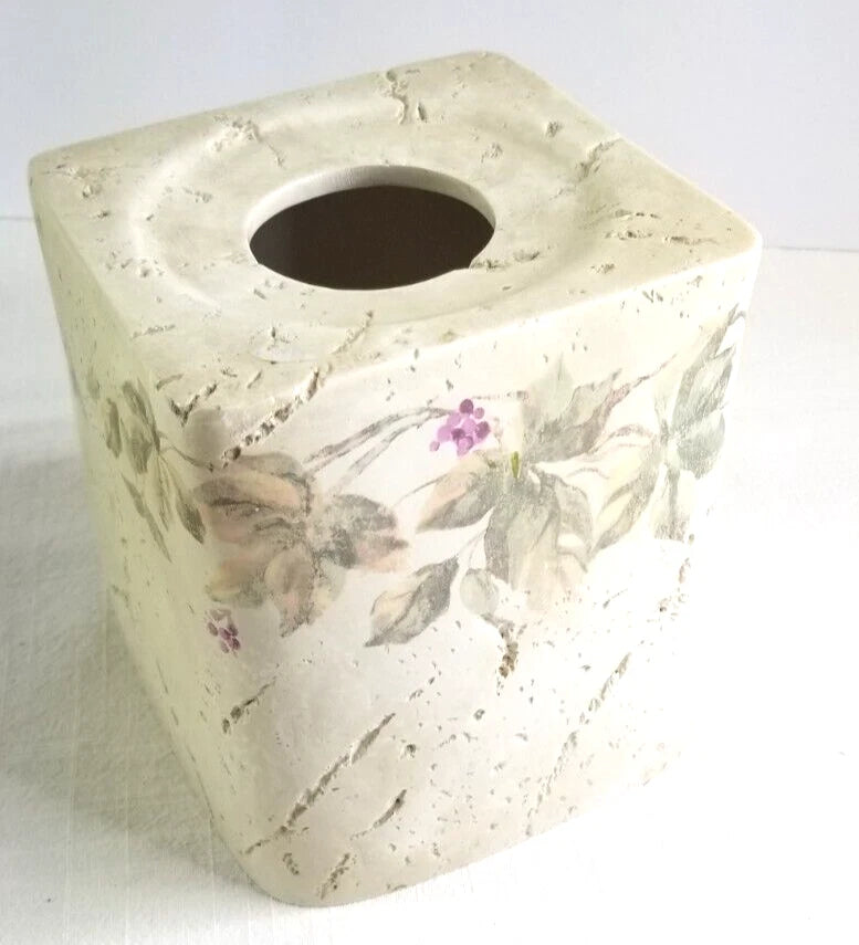 Croscill Ivy Cheri Blum Tissue Box Cover Stone Hand Painted | eBay