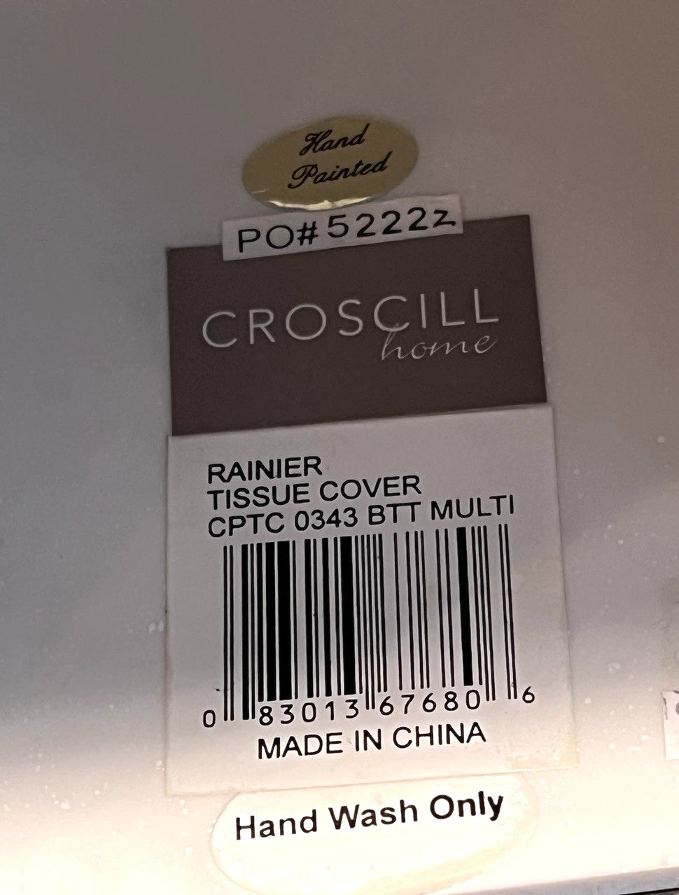 Croscill Rainier Everest Ceramic Tissue Box Cover Holder Green Botanical NEW | eBay