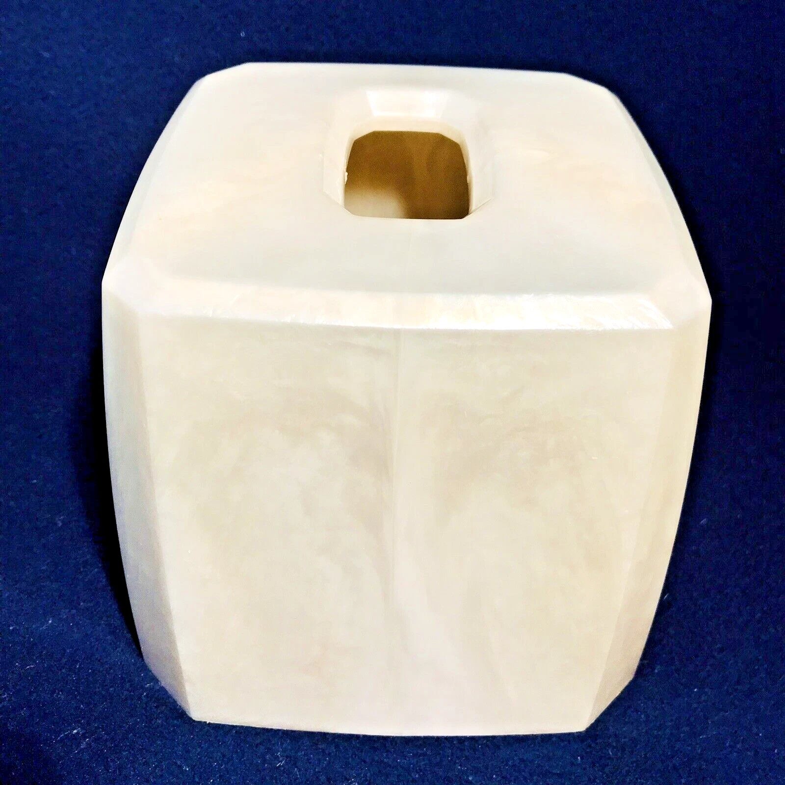 Acrylic Pearlized Faux Marble Creamy White Acrylic Tissue Box Cover Holder BB&B | eBay
