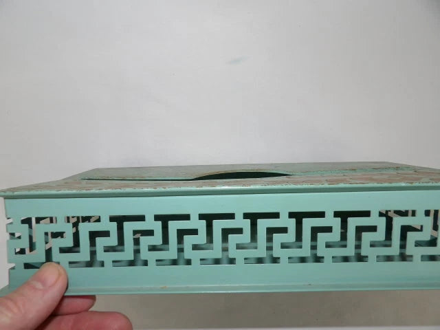 Vintage Metal Tissue Box Cover w/ Painted Gold Vine Wall Hang or Counter | eBay