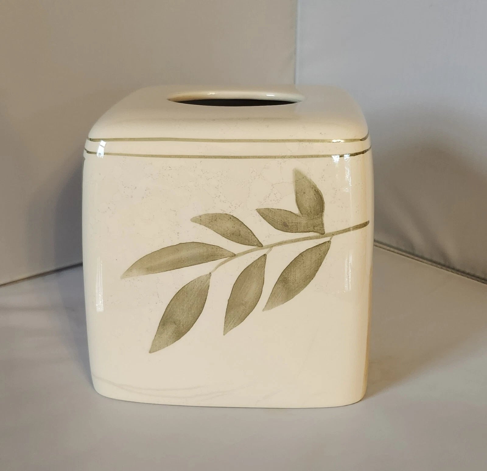 Handpainted Floral Ceramic Tissue Box Cover 5 3/4" Tall 5 1/2" Wide | eBay