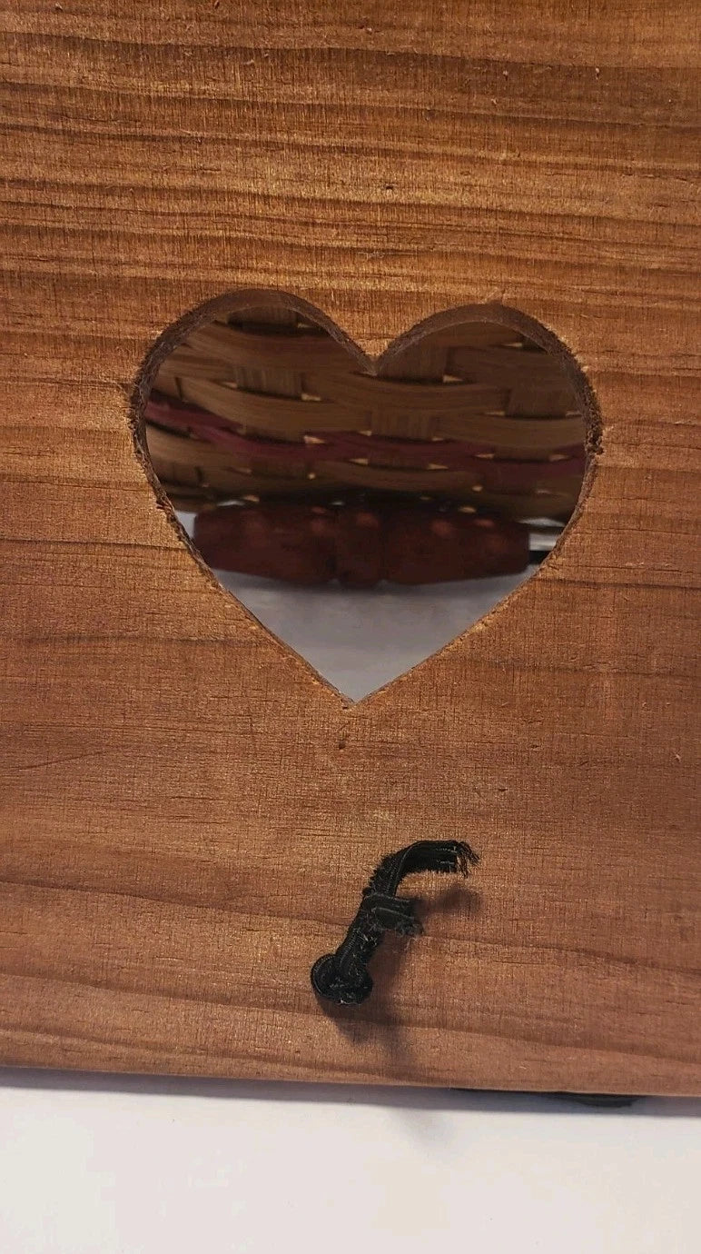 Vintage Wicker Tissue Box with Wooden Lid and Red Accents | eBay