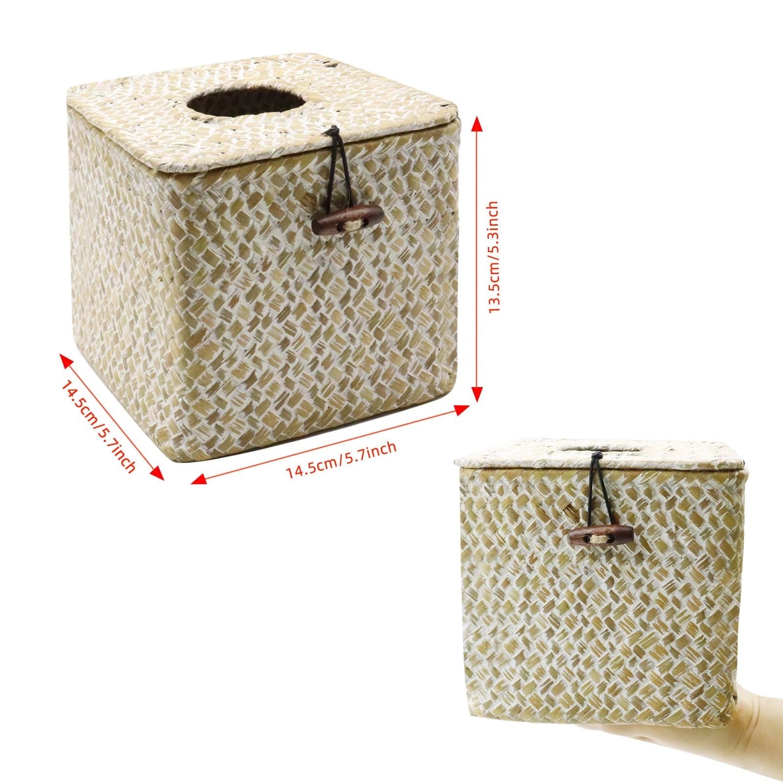 Shonmogar Tissue Box Cover Square Seagrass Tissue Box,Woven Tissue Box Holder... | eBay