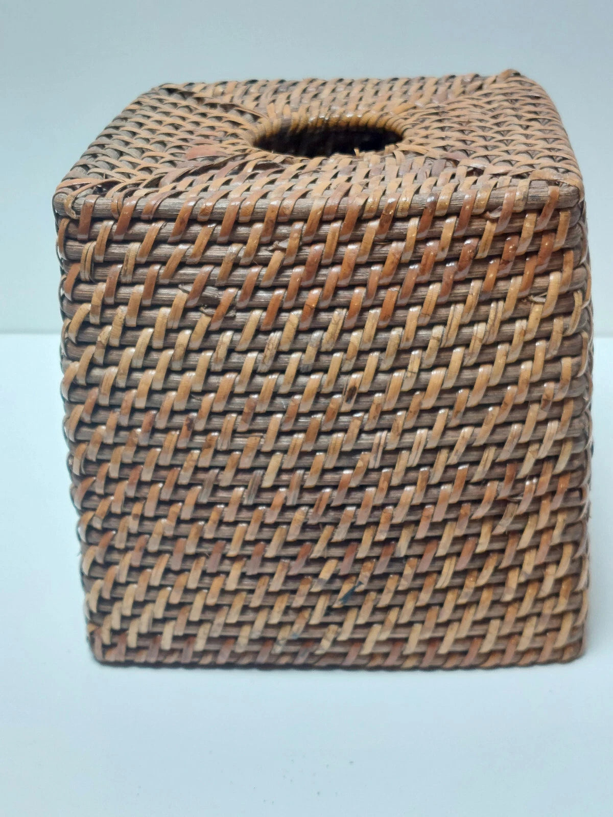 Vintage Wicker Rattan Wood Square Tissue Box Cover Holder Tropical Coastal 6.5x6 | eBay