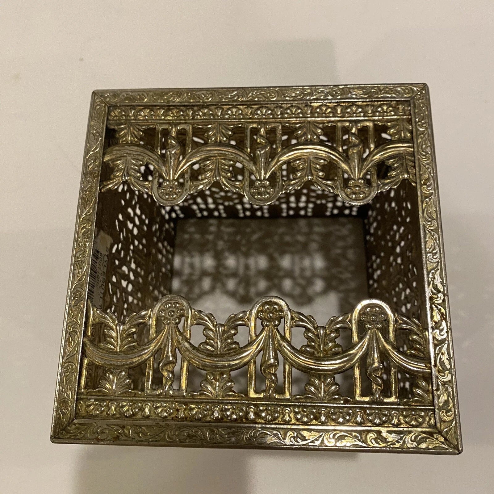 Vintage Hollywood Regency Tissue Box Holder Brass Filigree Square MCM Gold Tone | eBay