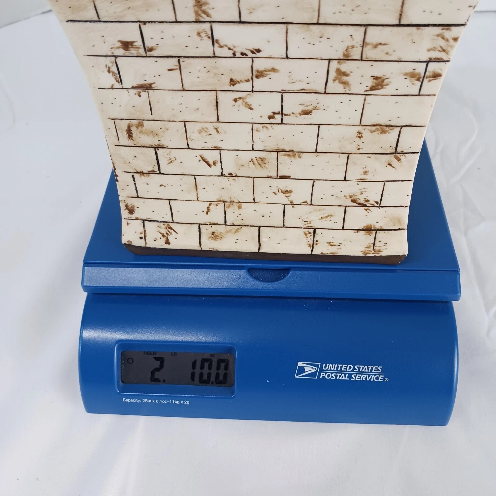 Tissue Box Cover Ceramic Brown Beige Faux Cinder Blocks Building Home Decor EUC | eBay