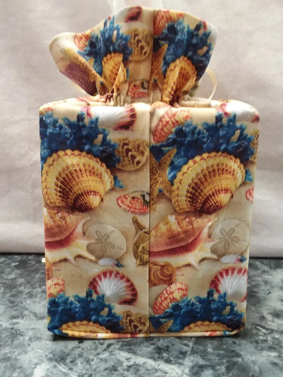 Seashells (Sea Shells) Handmade square tissue box cover on cotton fabric | eBay