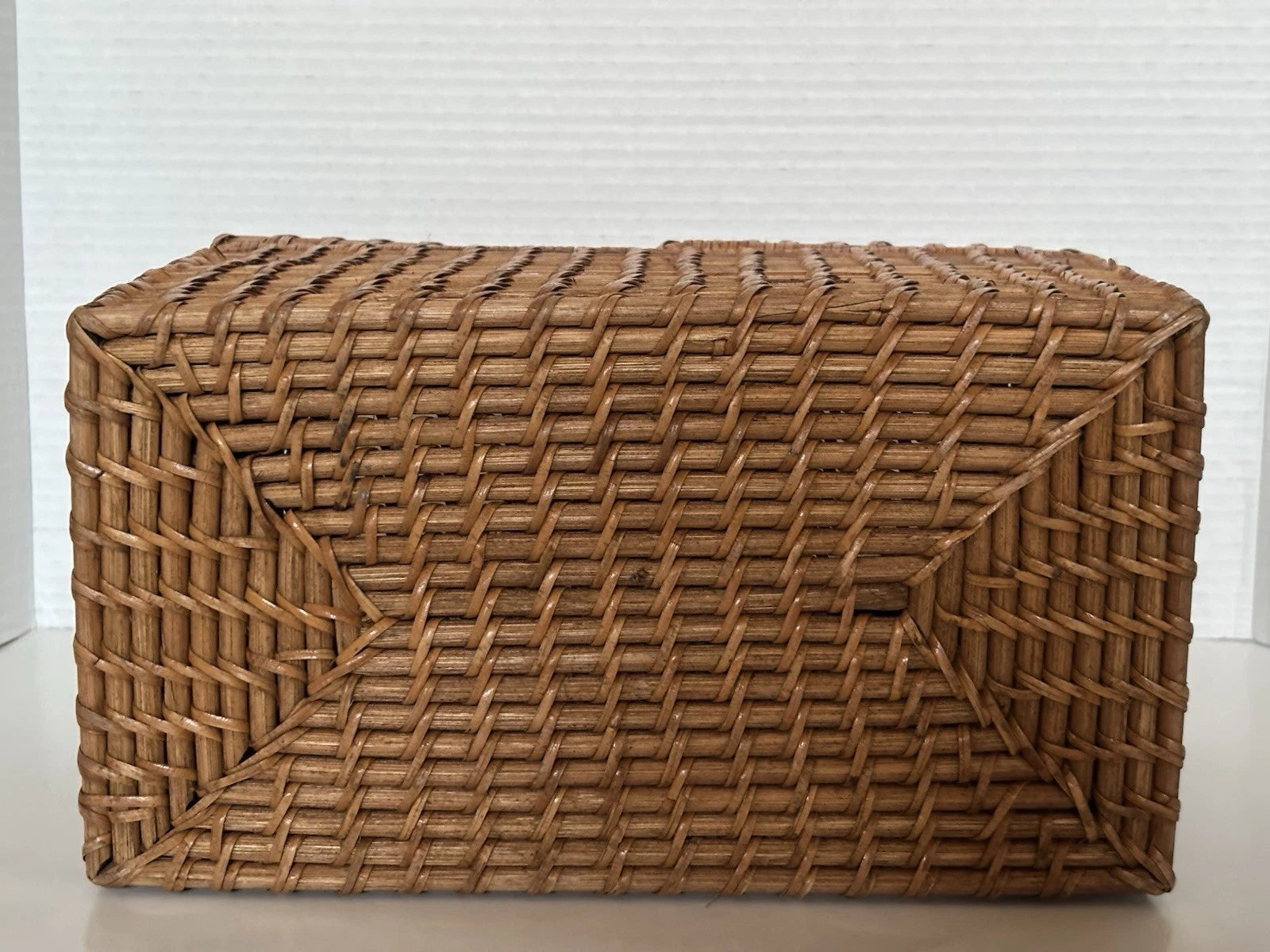 Wicker Tissue Box Double Holder Woven Rattan 6.5”T X 11”W X 6”D 2 Hinged Lids | eBay