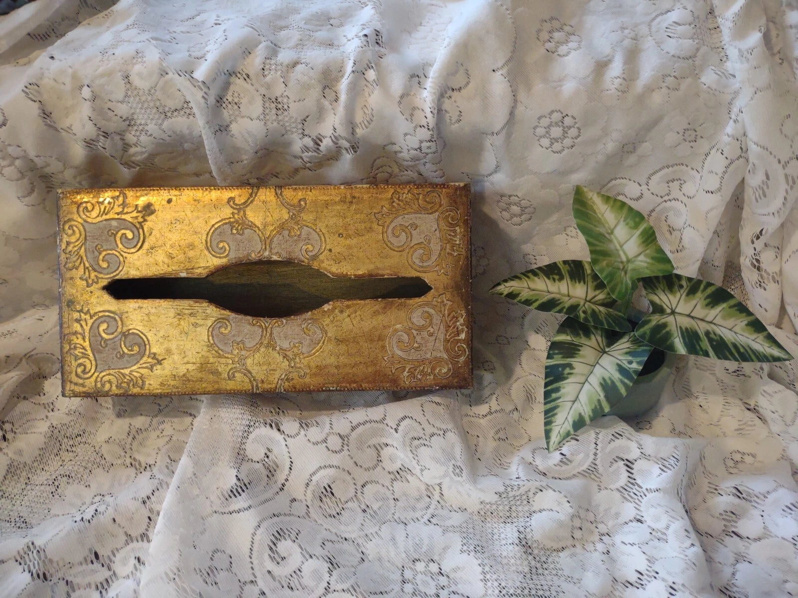 Vintage Florentine Made in Italy Gilded Gold Wooden Tissue Box Vanity | eBay