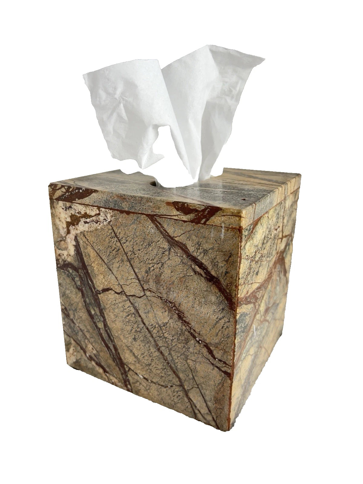 Marble Tissue Box Cover Tradewinds Bath Collection Made In India Brown Heavy | eBay