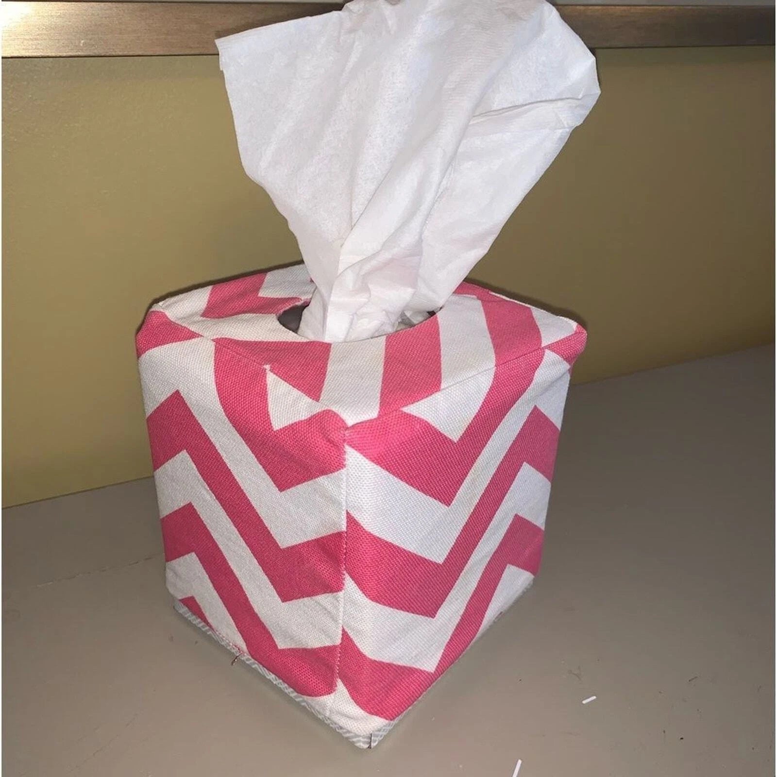 Pink Chevron Tissue Box Cover | eBay