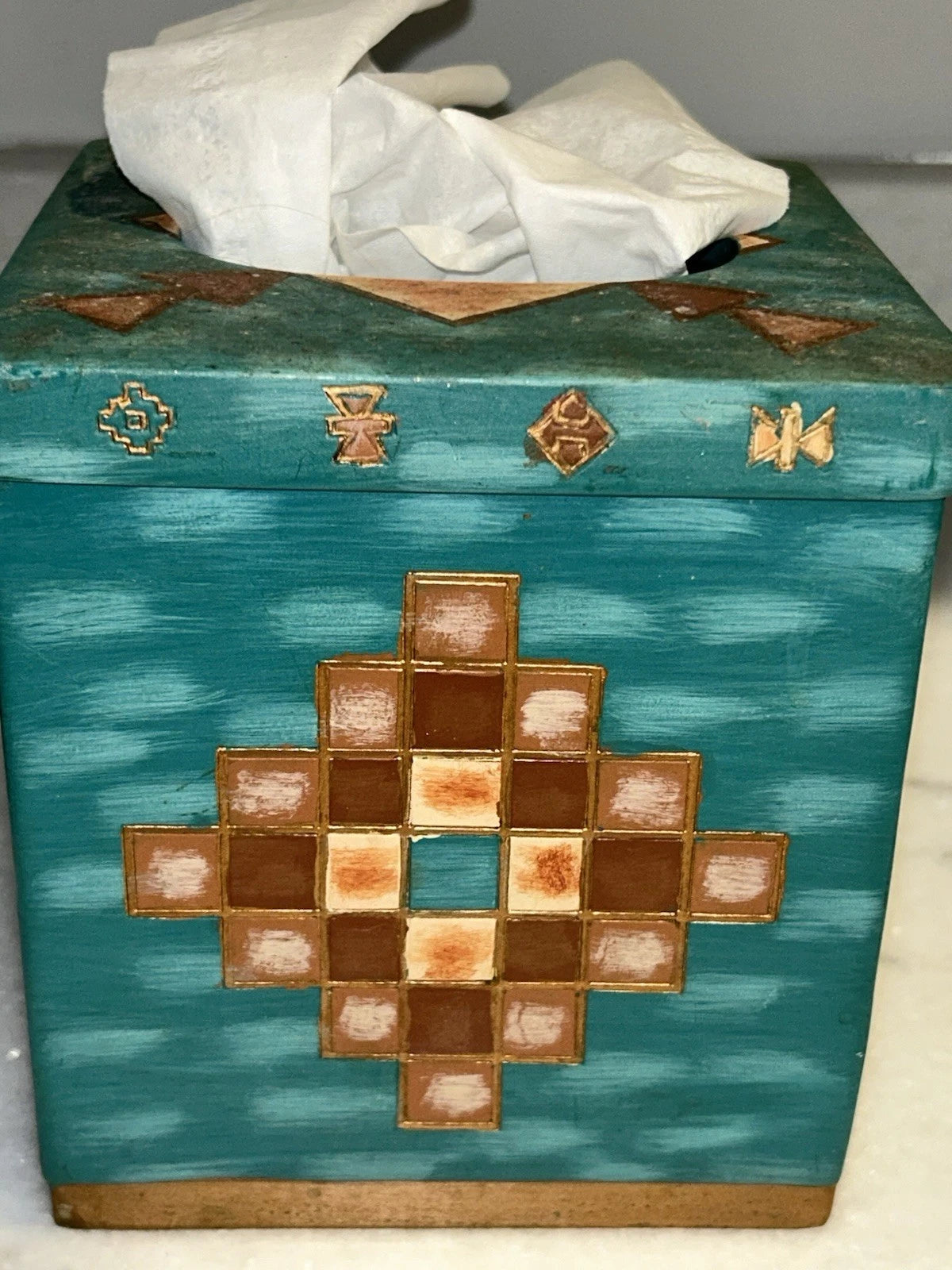 MESA NATIVE AMERICAN TISSUE BOX COVER CERAMIC COLORFUL | eBay