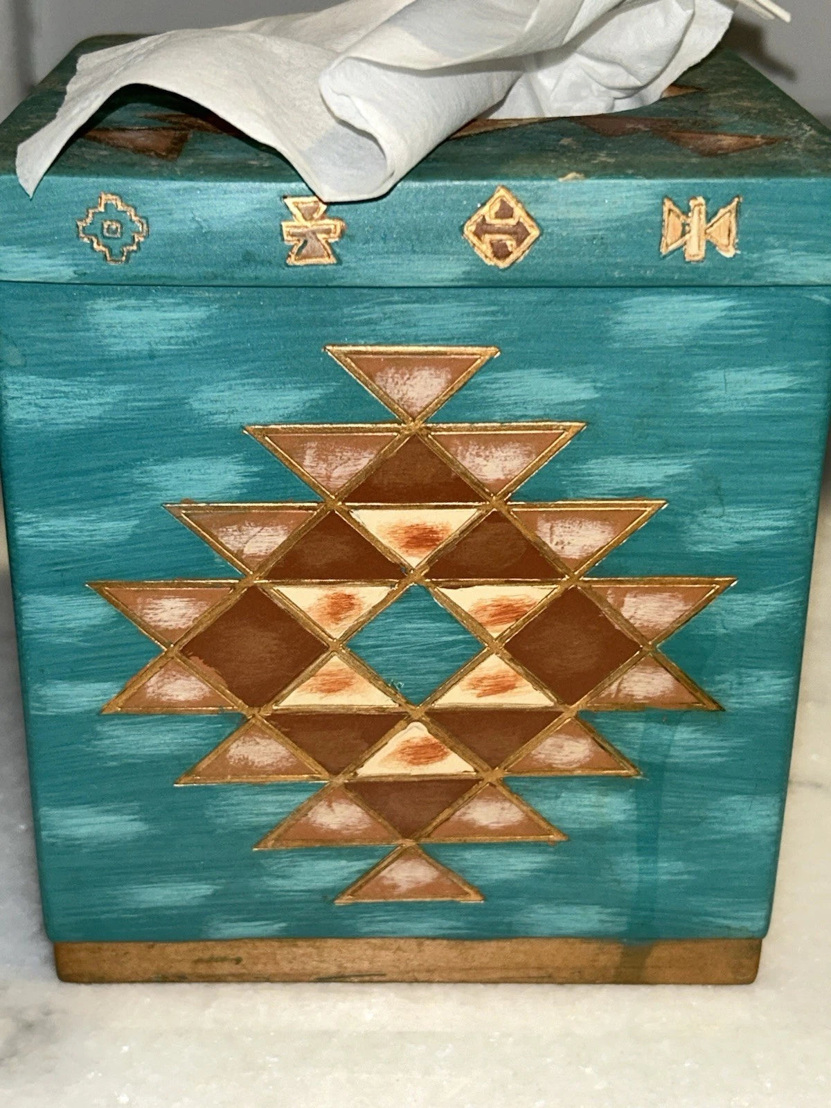 MESA NATIVE AMERICAN TISSUE BOX COVER CERAMIC COLORFUL | eBay