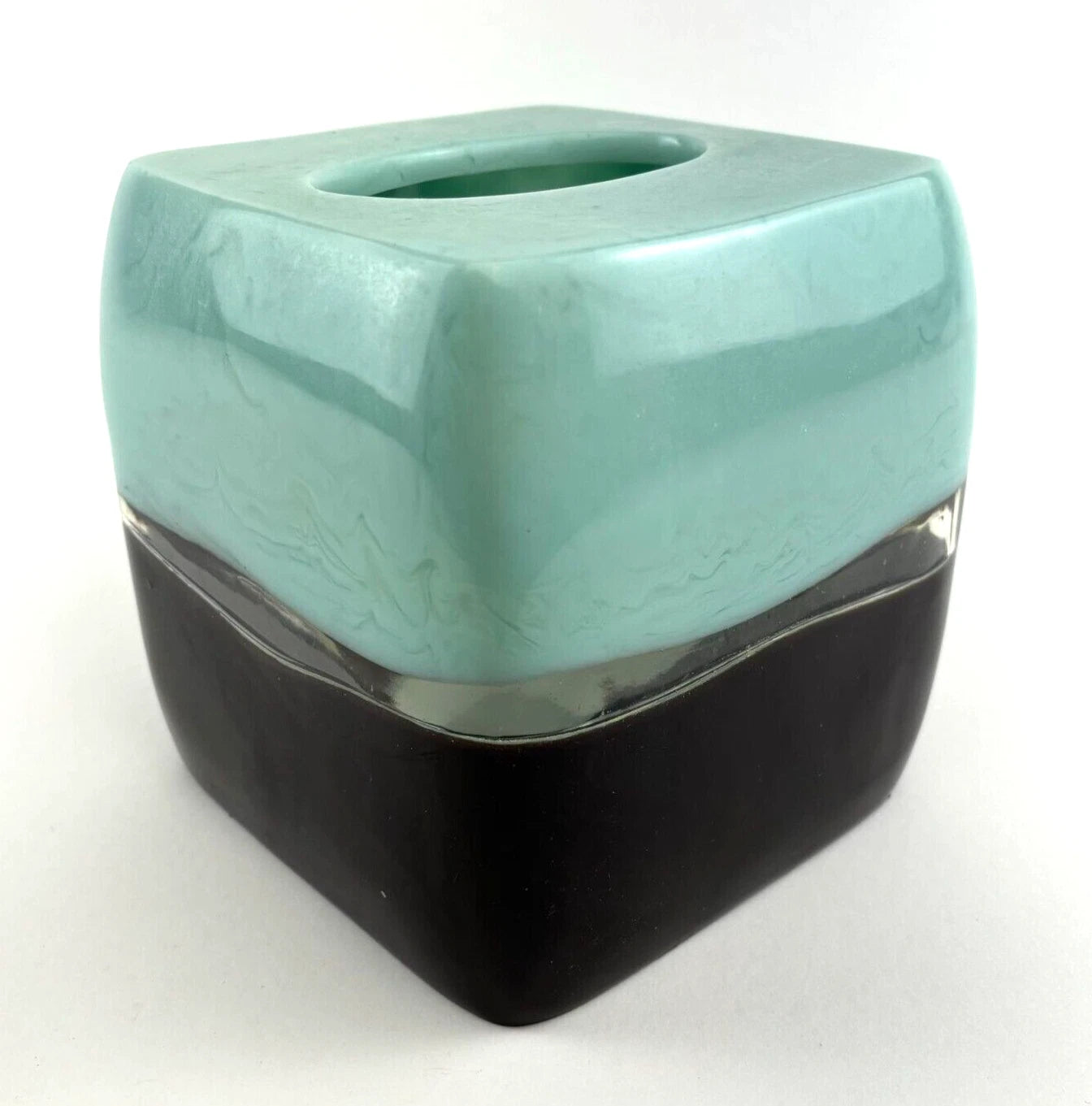 Croscill Lucite Tissue Box Cover Bathroom Accessory Modern Mint Brown | eBay