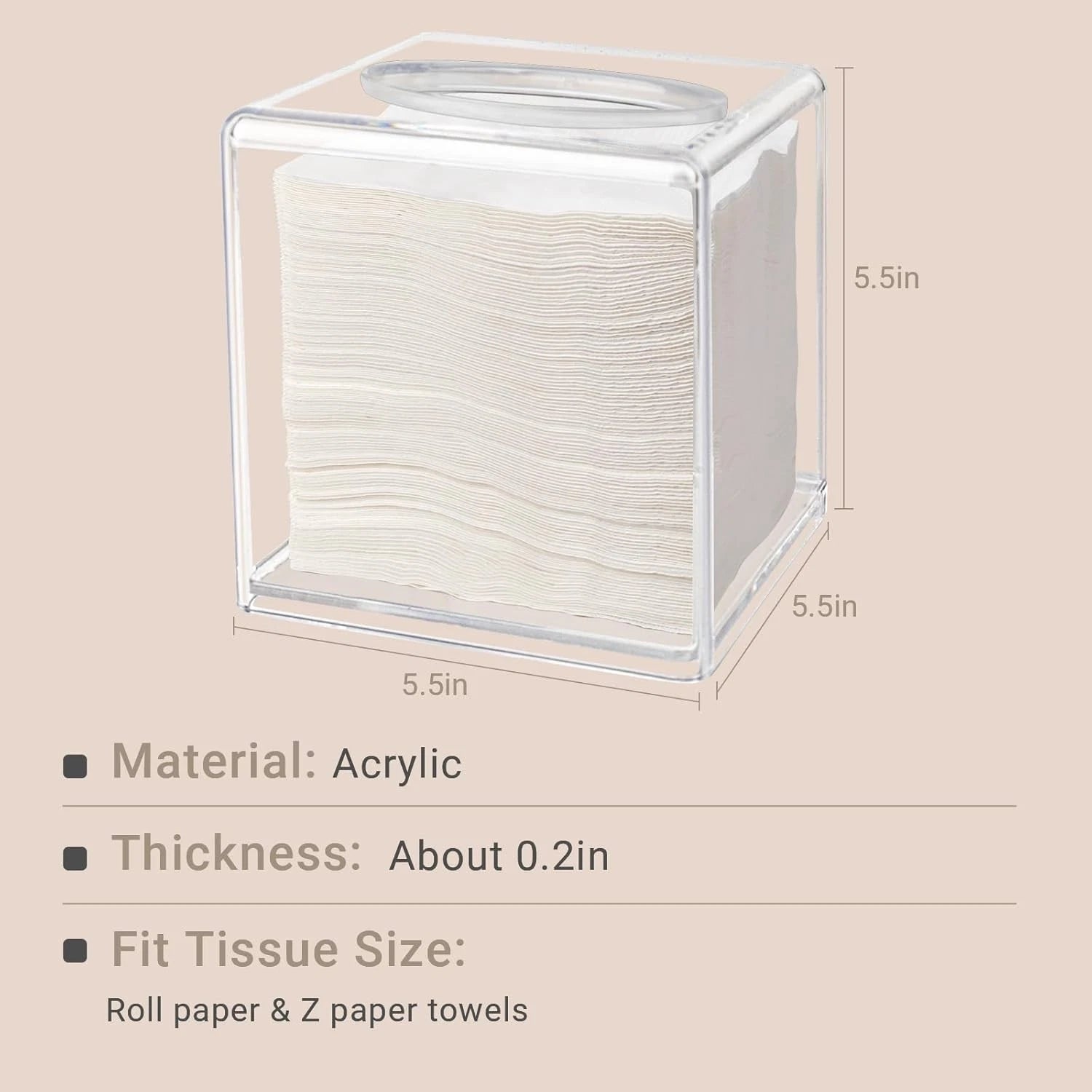 Tissue Box Cover Square, Acrylic Tissue Box Holder, Clear Designed | eBay