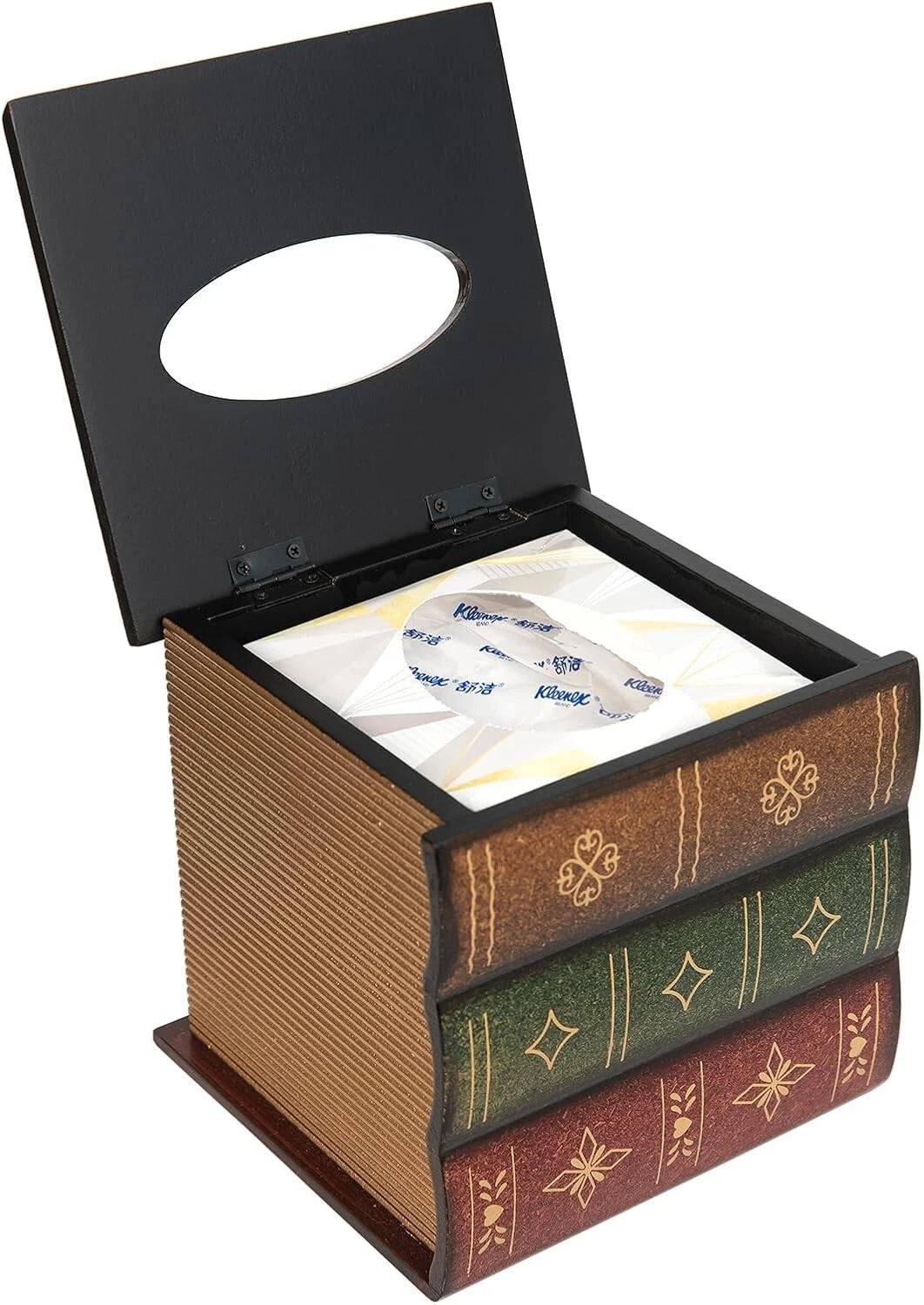 Crafted Classical Retro Wooden Antique Book Tissue Box Cover Square Tissue Holde | eBay