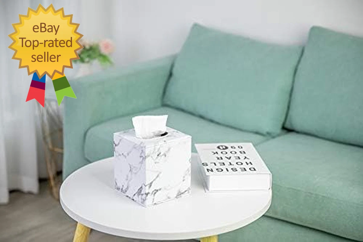 Tissue Box Cover Square Modern Marble Style Marble Stripes PU Leather | eBay