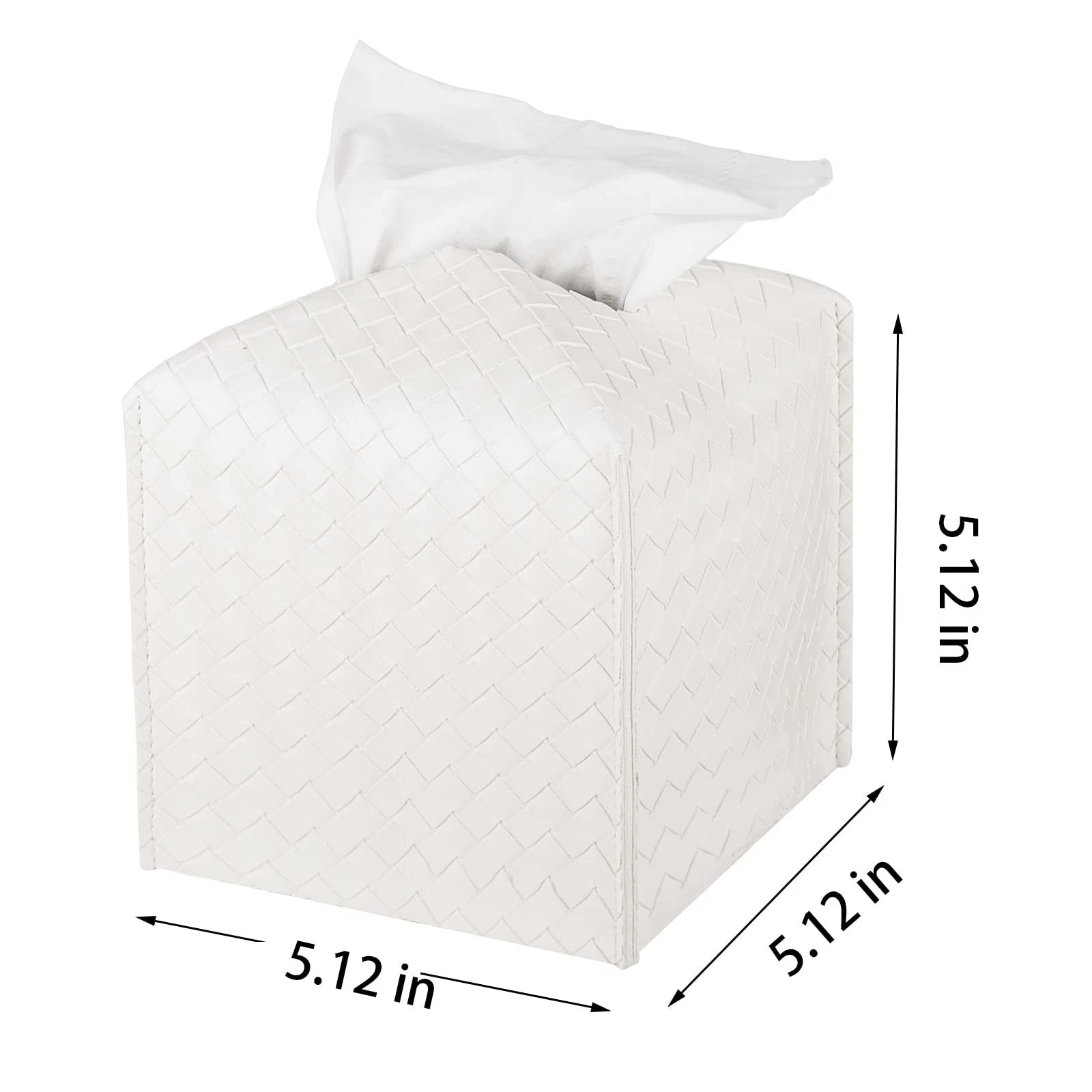 5x5x5 Inch White Leather Tissue Box Cover for Bathroom Vanity Desk Nightstand | eBay