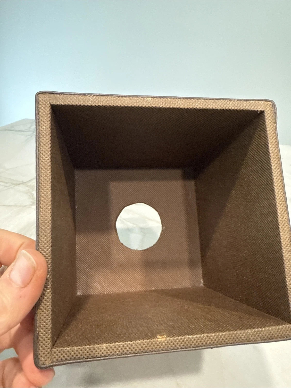 Wicker Leather Square Tissue Box Holder VINTAGE | eBay