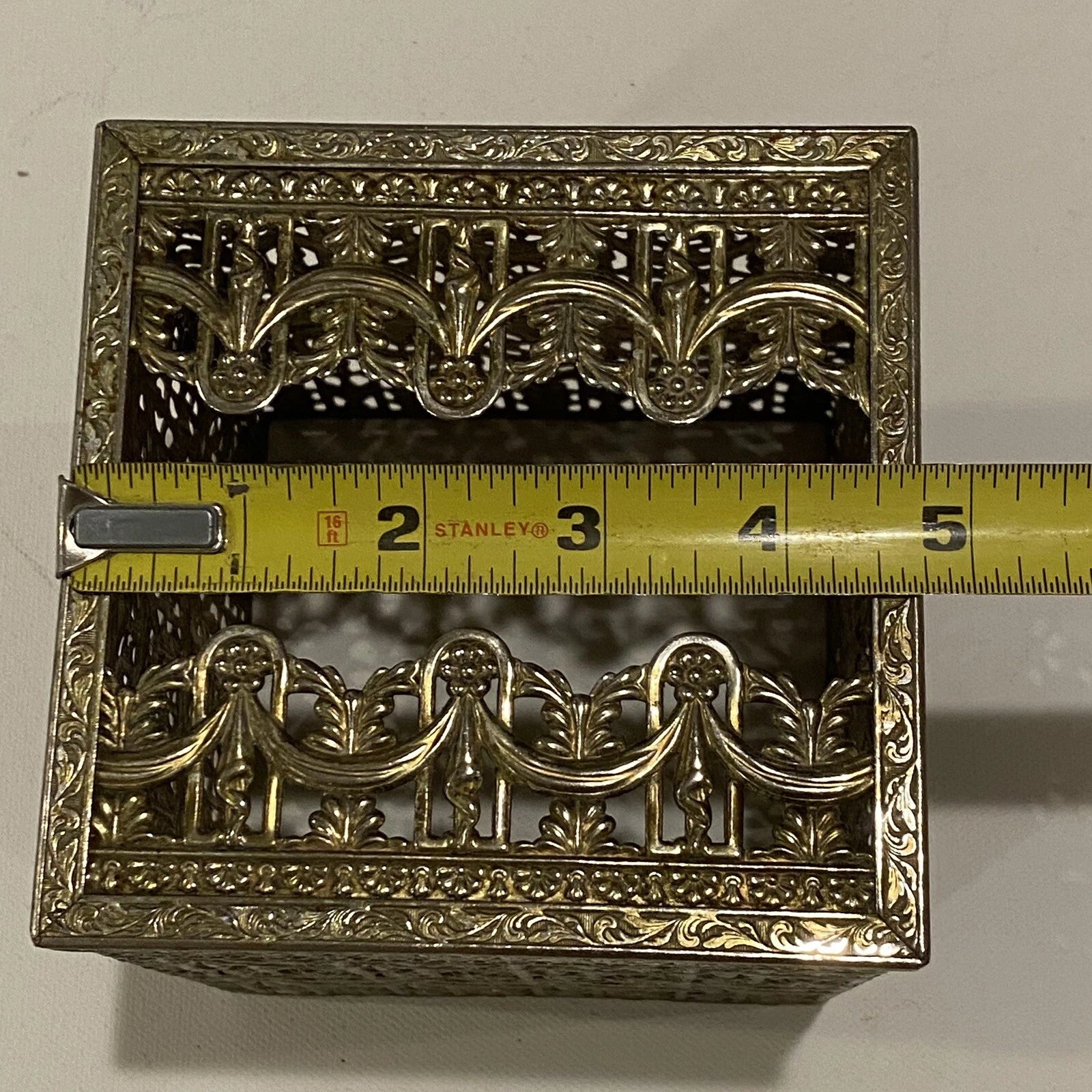 Vintage Hollywood Regency Tissue Box Holder Brass Filigree Square MCM Gold Tone | eBay