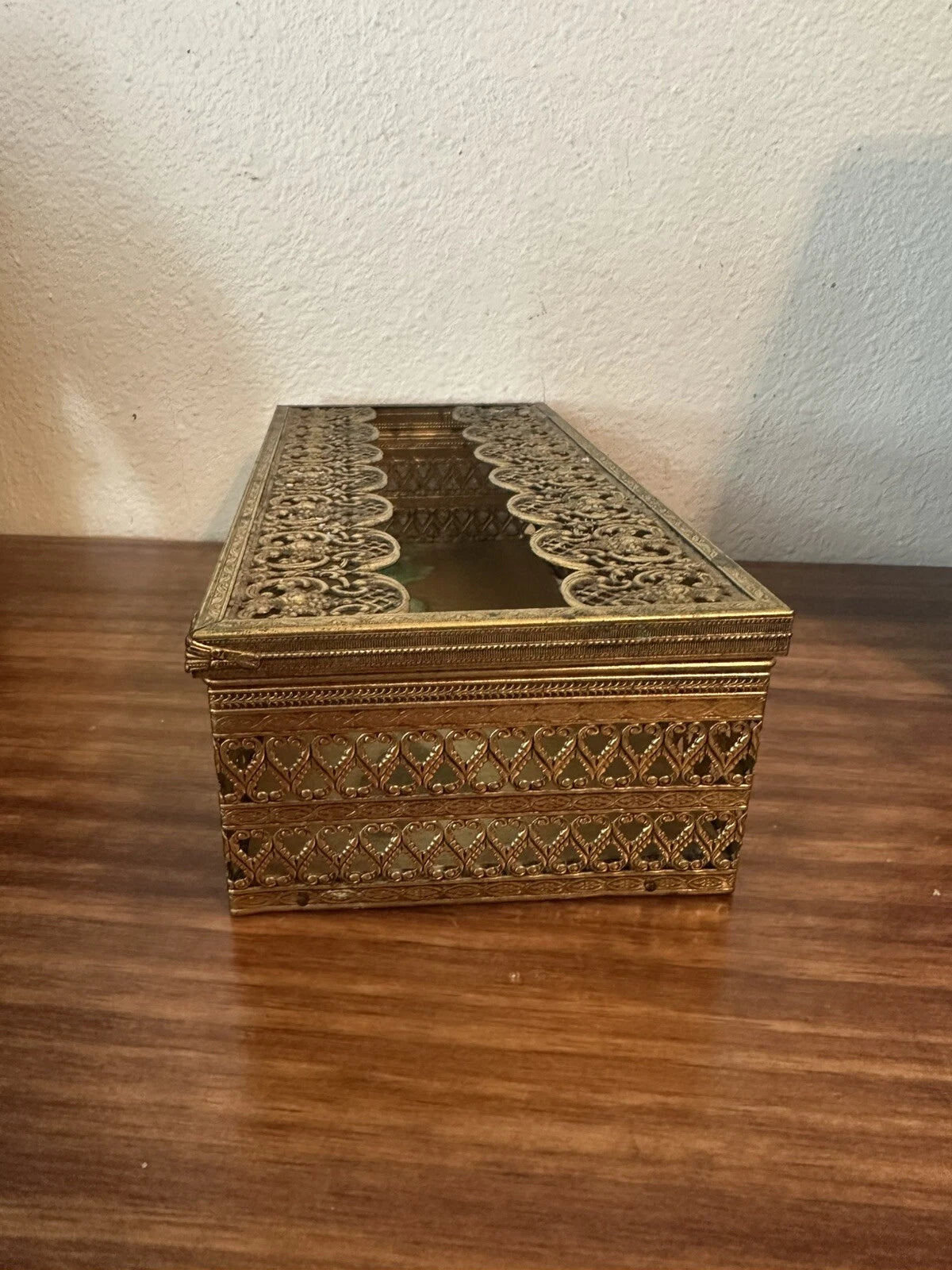 Vintage Hollywood Regency Brass Ormolu Filigree Tissue Box Cover | eBay