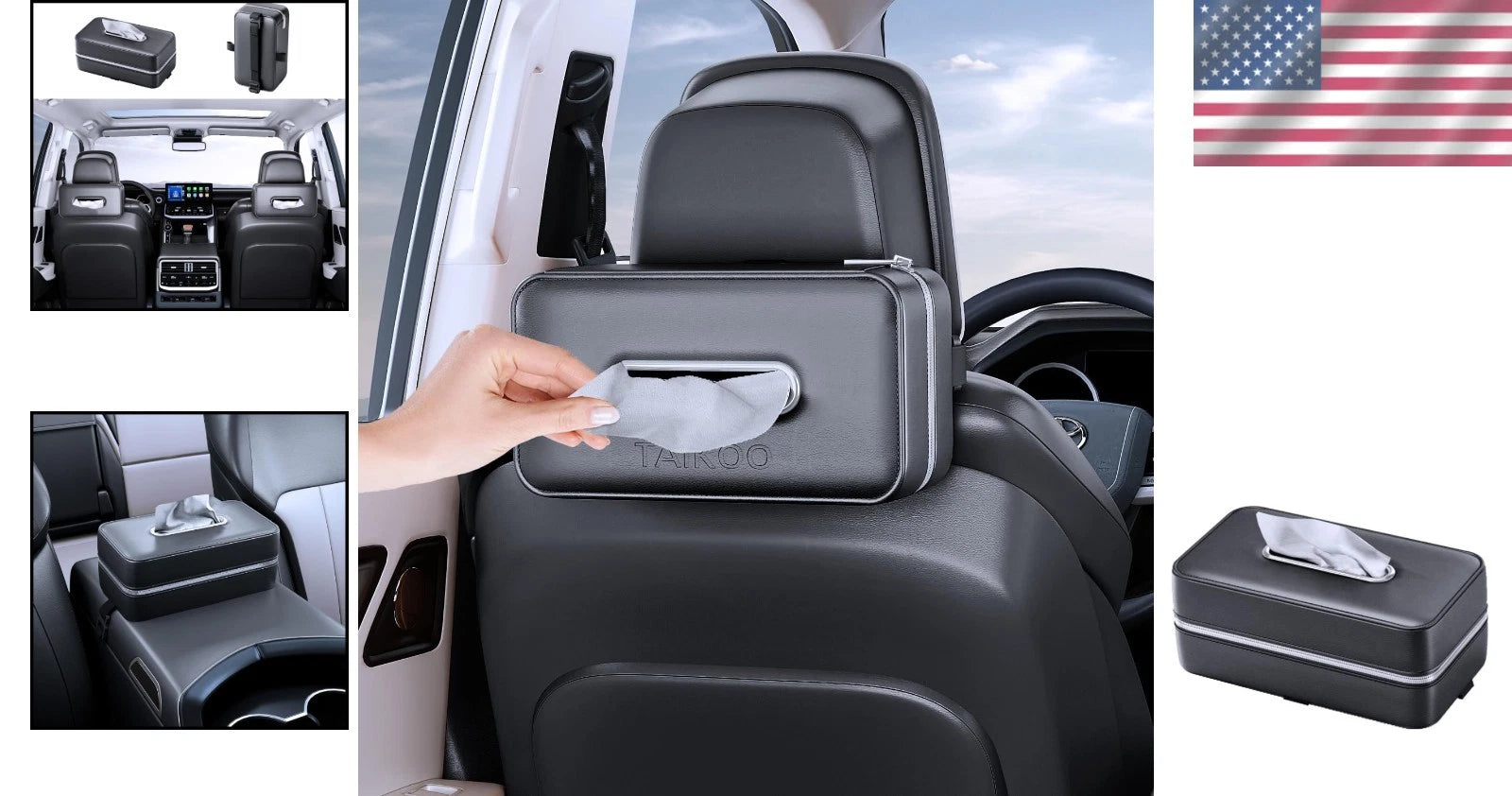Modern Car Tissue Dispenser - High-Quality Leather, Fits 120-Count Tissues | eBay