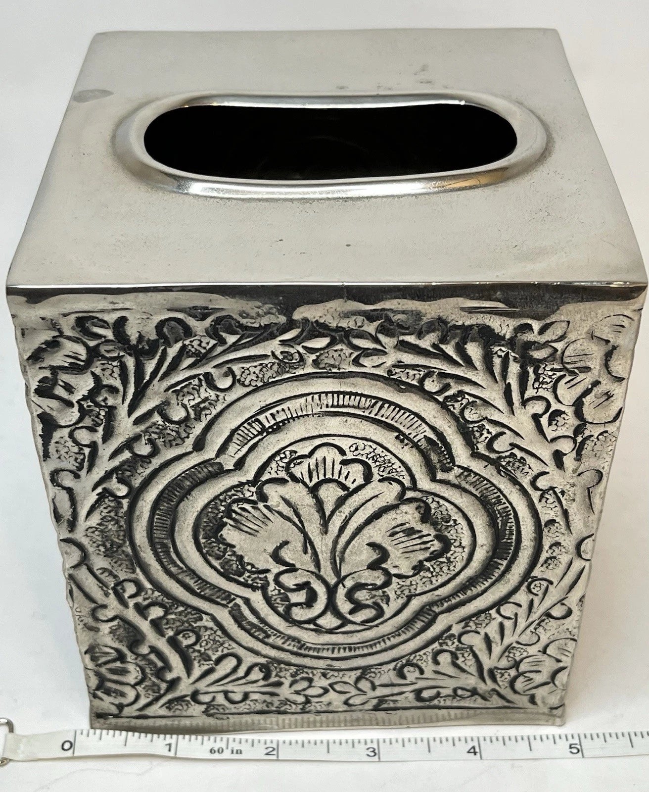 Vintage Pewter Embossed Metal Decorative Tissue Box Cover Fleur De Lis EUC | eBay