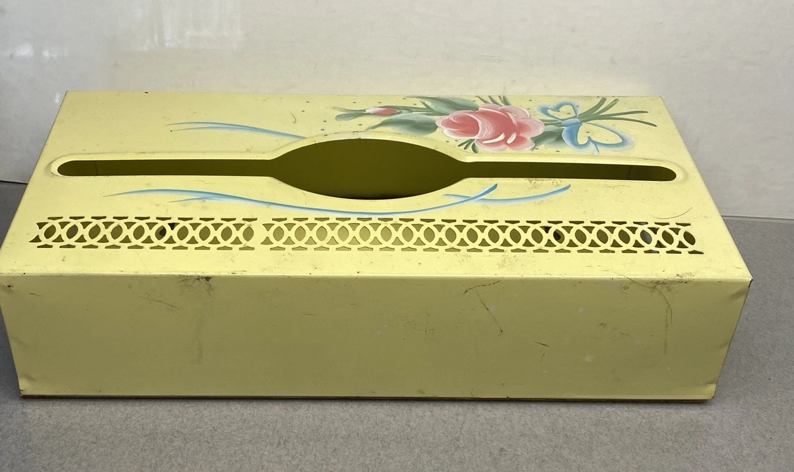 Vintage Midcentury Metal Kleenex Tissue Holder Flowers | eBay