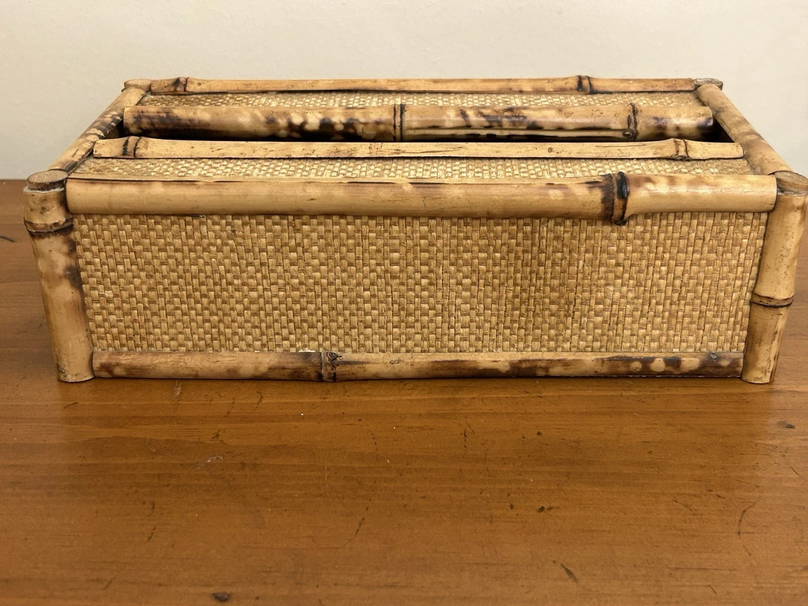Vintage Bamboo & Wood Wooden Tissue Kleenex Box Cover Holder Rectangular | eBay