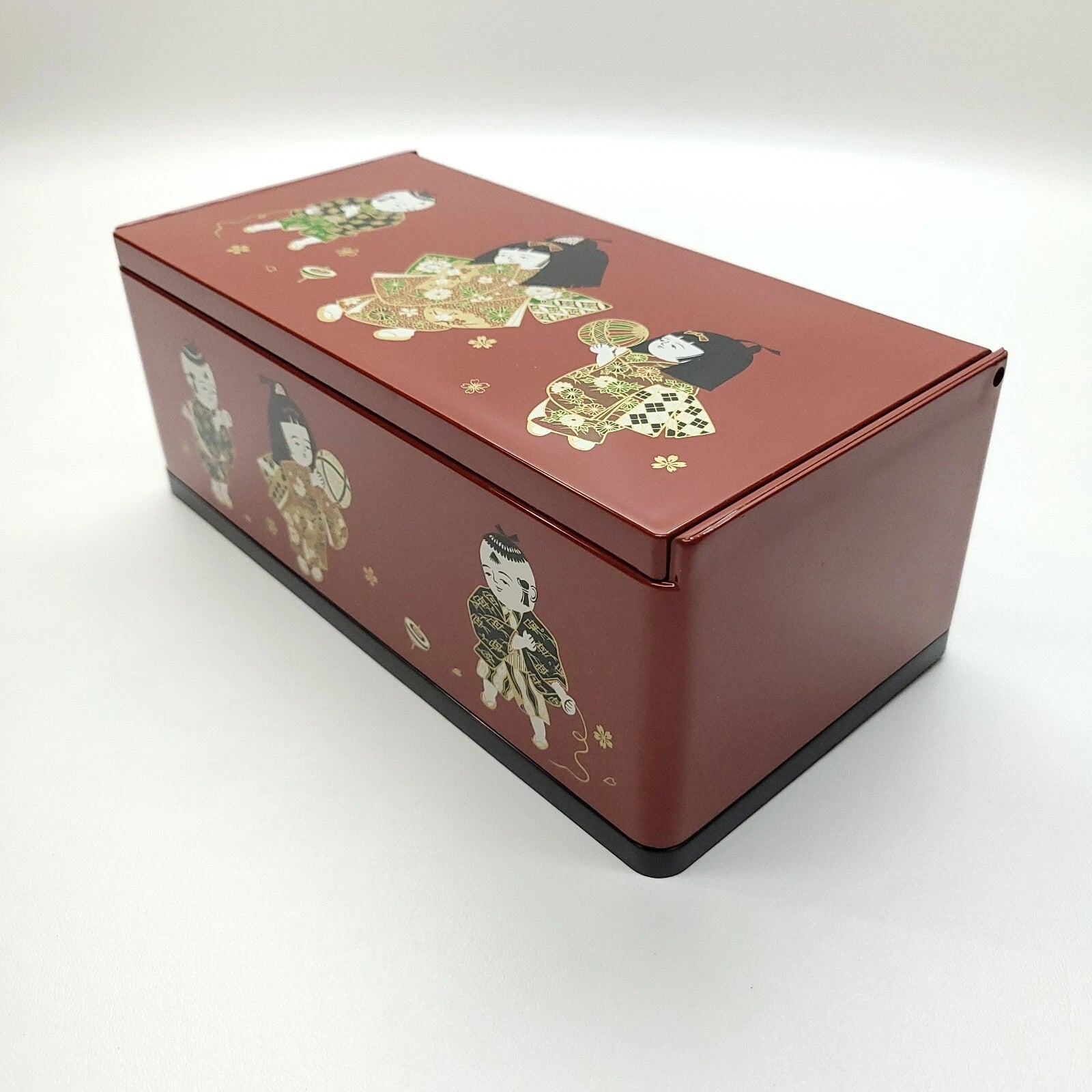 Vintage Tissue Box Holder With Attached Mirror On Lid Asian Themed Plastic | eBay