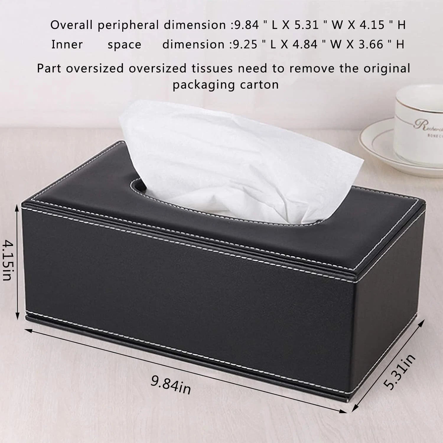 High End Fashion PU Leather Tissue Box Holder Black with Lid Rectangular Napkin | eBay