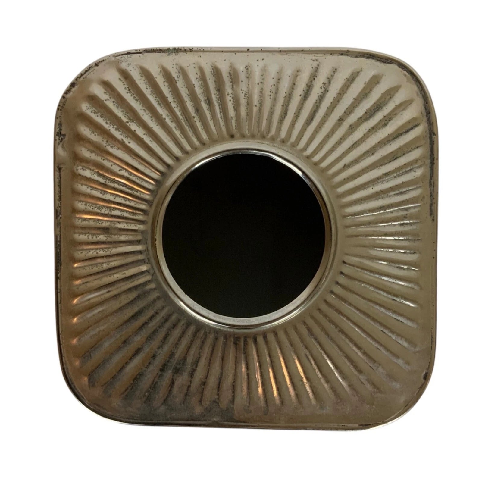 Square Ribbed Silver Metal Tissue Box Cover Decorative Accent Made In India | eBay