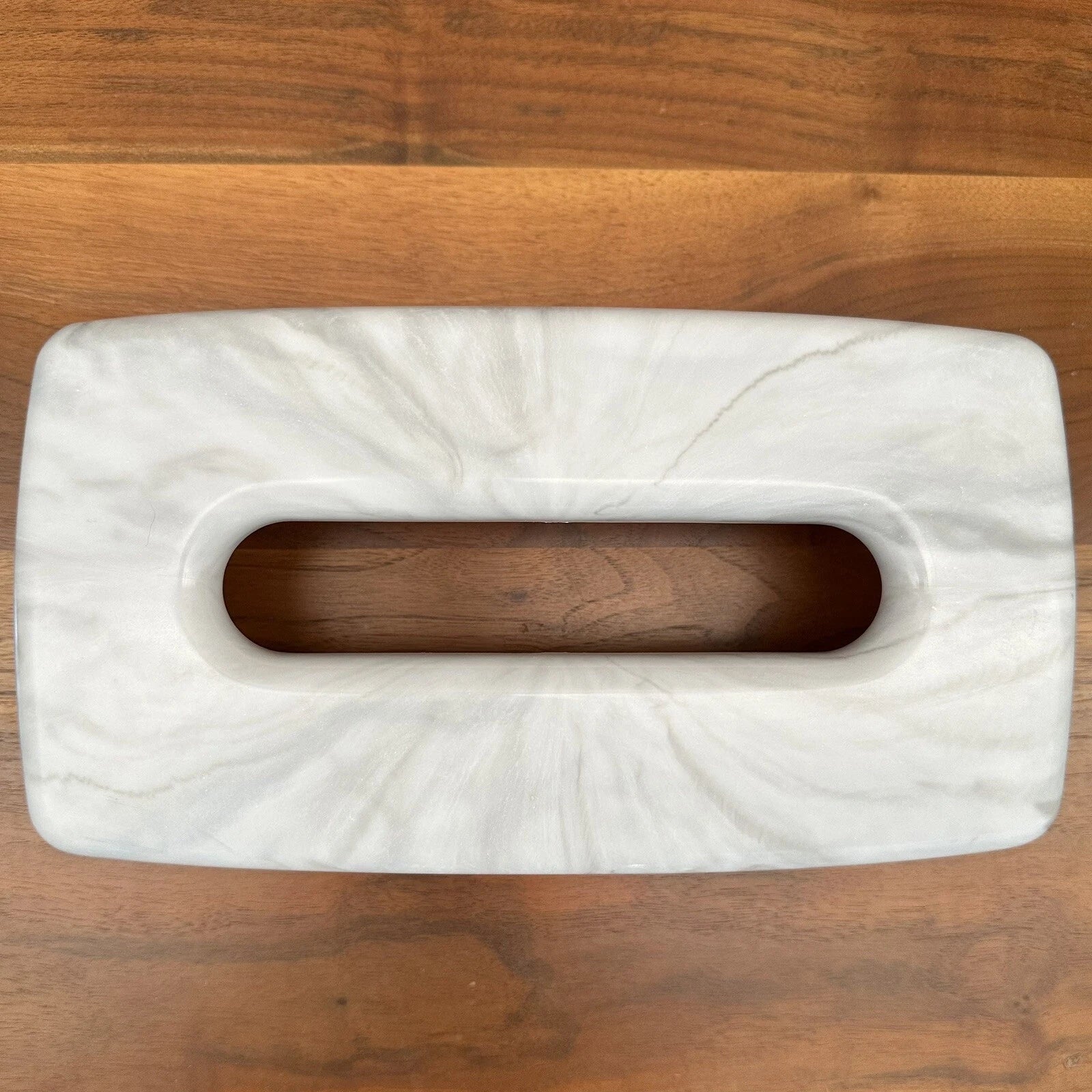Vintage Tissue Box White Faux Marble Pattern Plastic Cover Rectangular Retro | eBay