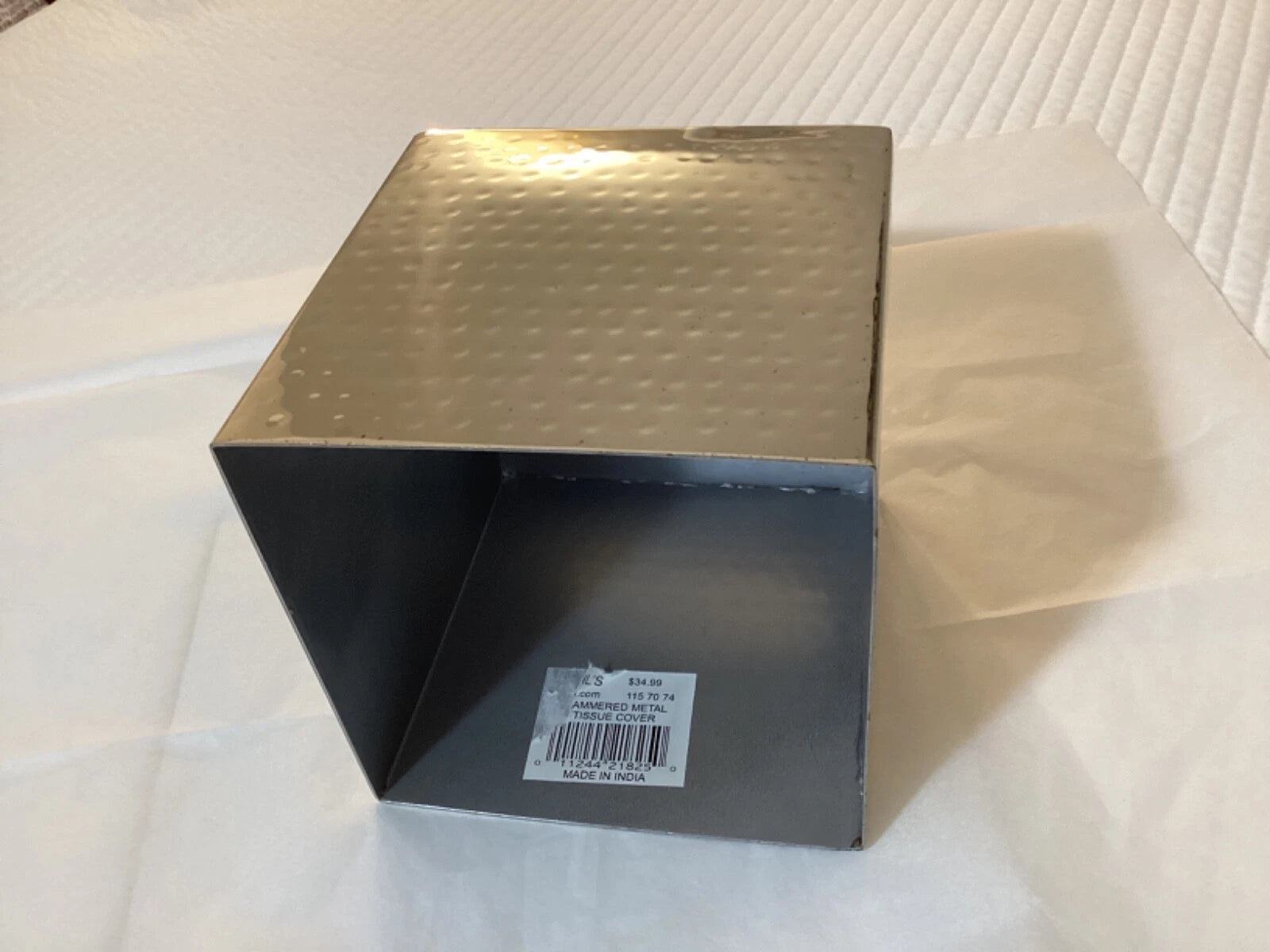 Textured Silver Metal India Boutique Tissue Box Cover EXCELLENT Condition | eBay