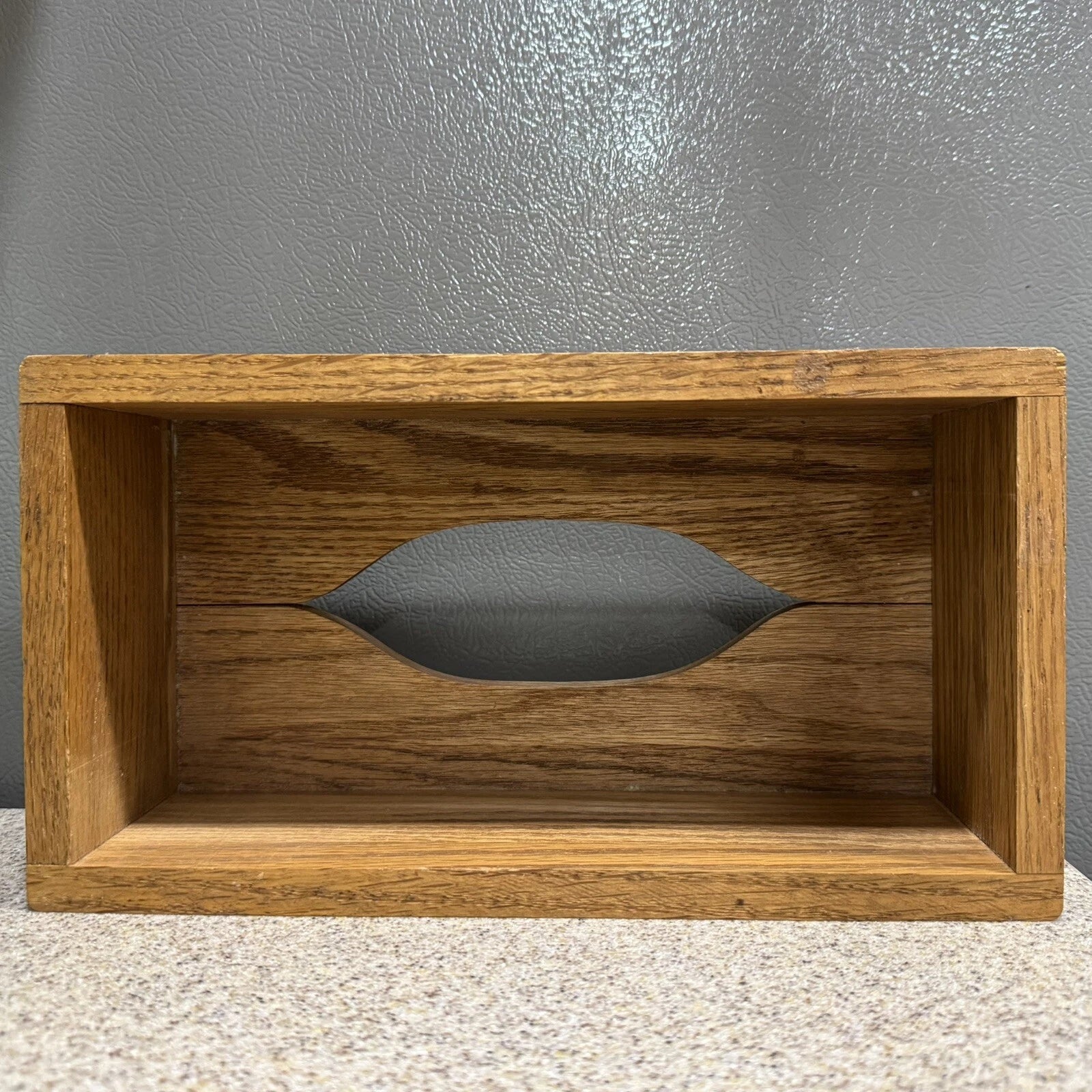 Vtg Solid Oak Wood Tissue Box Cover Dispenser Rectangle Pristine Condition | eBay