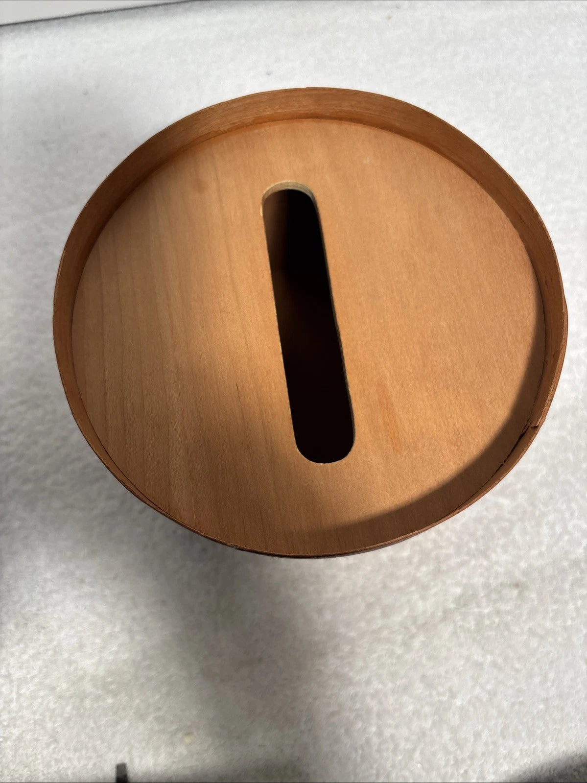 Shaker Style Round Salt Box Wood Tissue Holder Box w/Cover Vintage | eBay