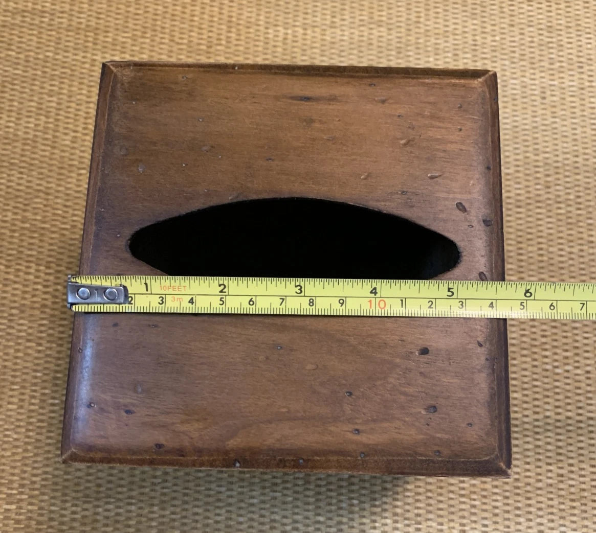LABRAZEL Wood Tissue Box Holder Cover Hinged Lid Square Cube Handmade Italy | eBay