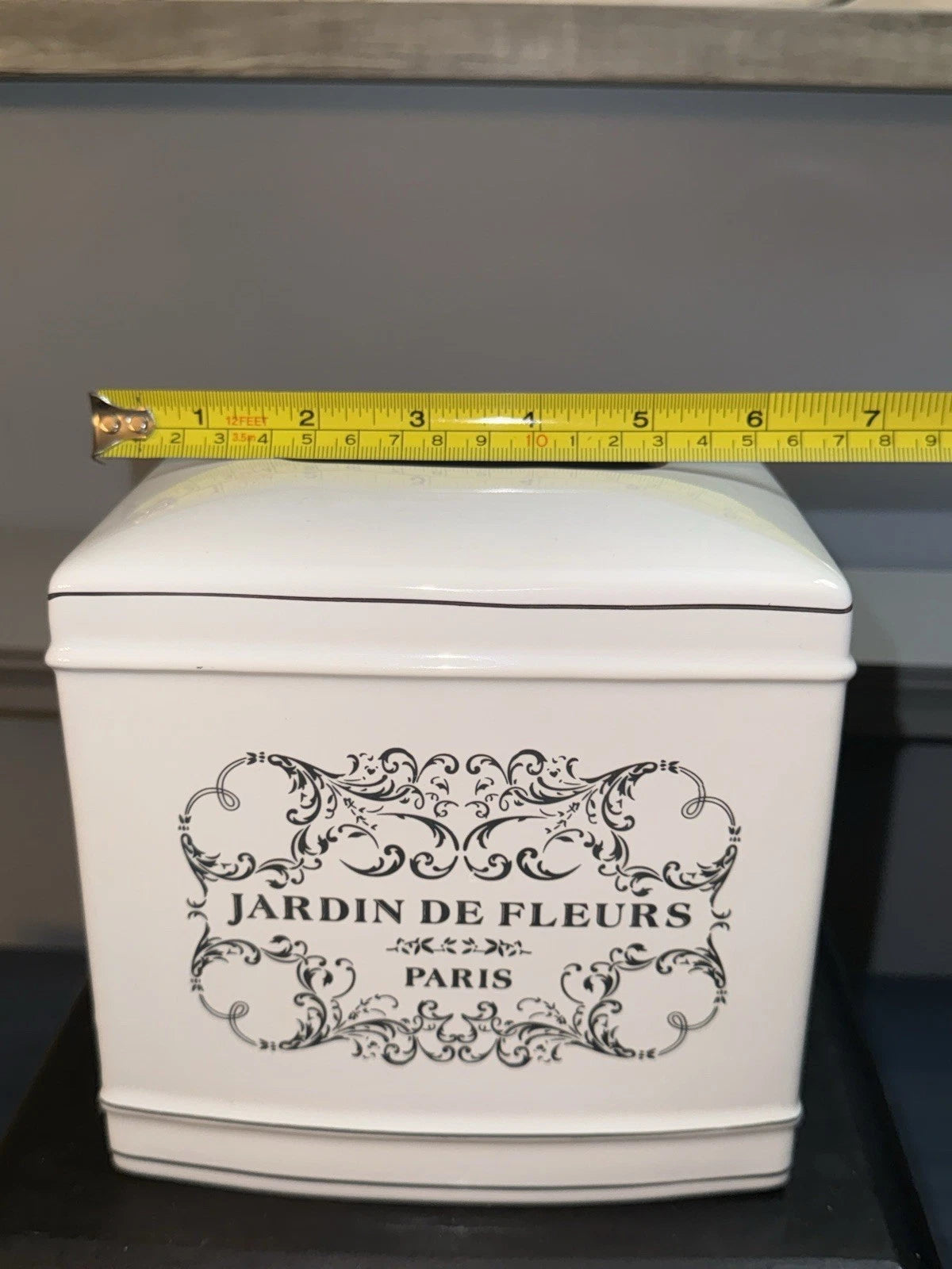 Porcelain Tissue Box Cover “JARDIN DE FLEURS PARIS”-White-EUC | eBay