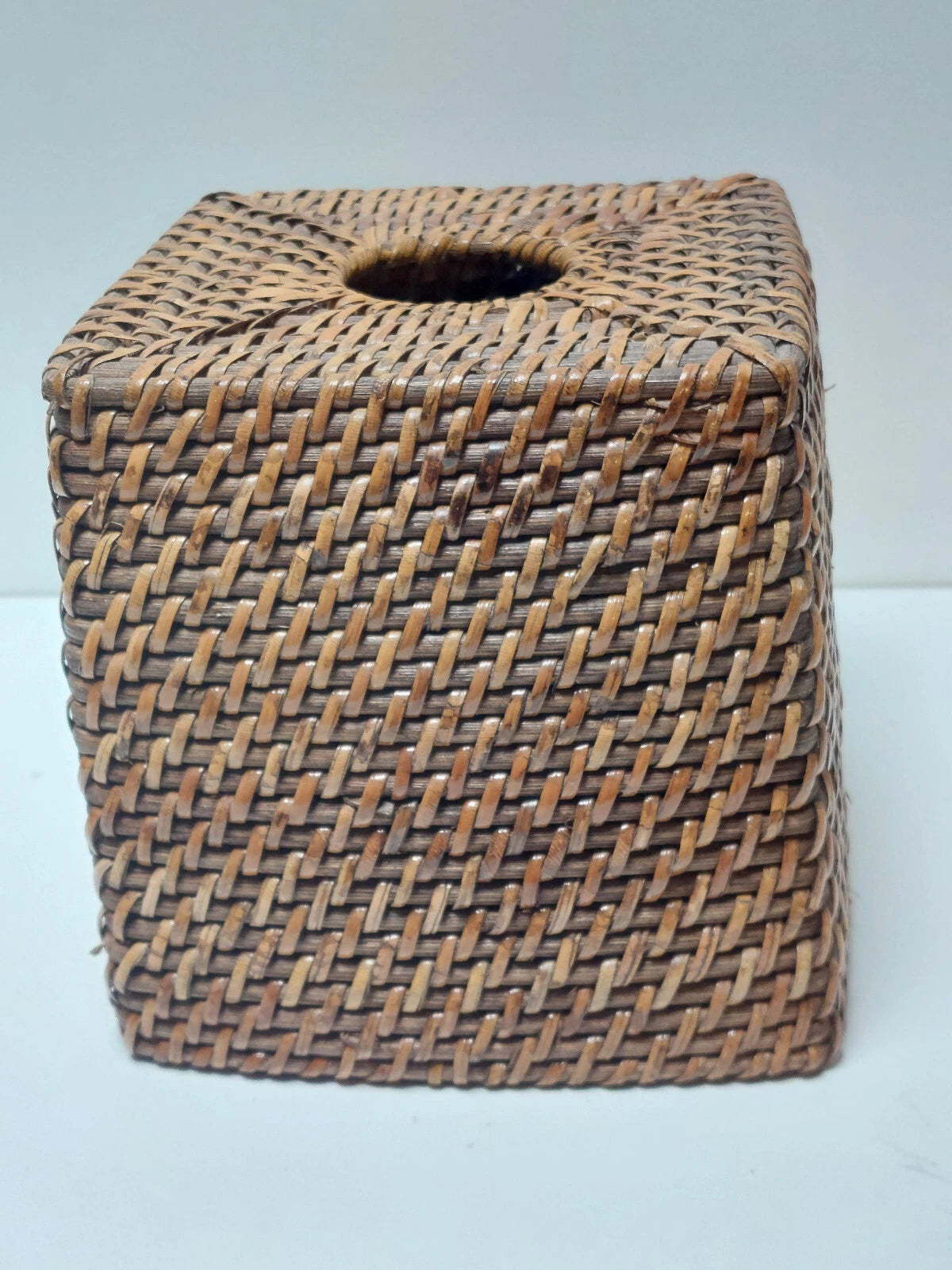 Vintage Wicker Rattan Wood Square Tissue Box Cover Holder Tropical Coastal 6.5x6 | eBay