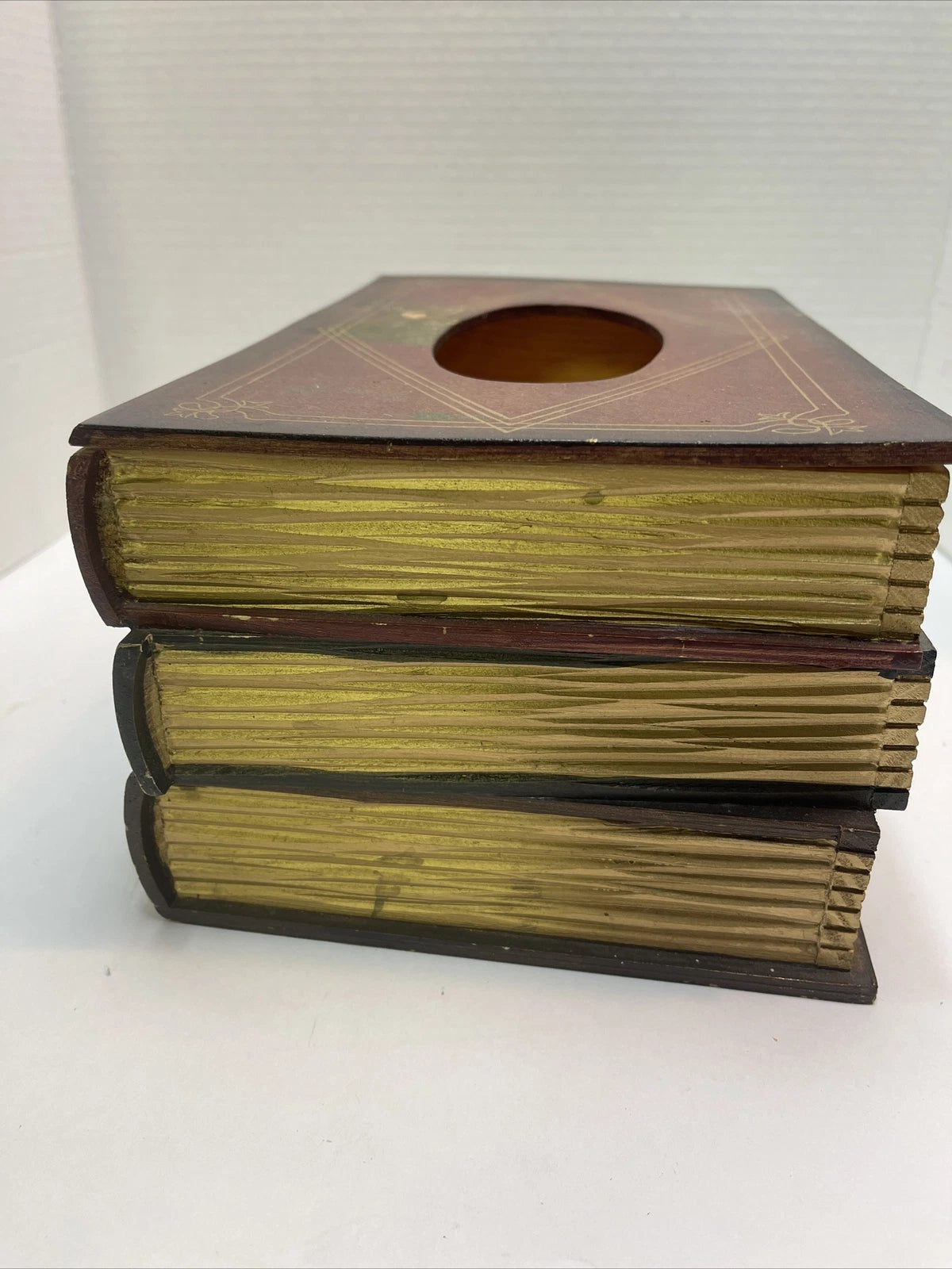 Vintage Wooden Antique Book Tissue Holder Dispenser 11 1/4 x 7 x 5 1/4 | eBay