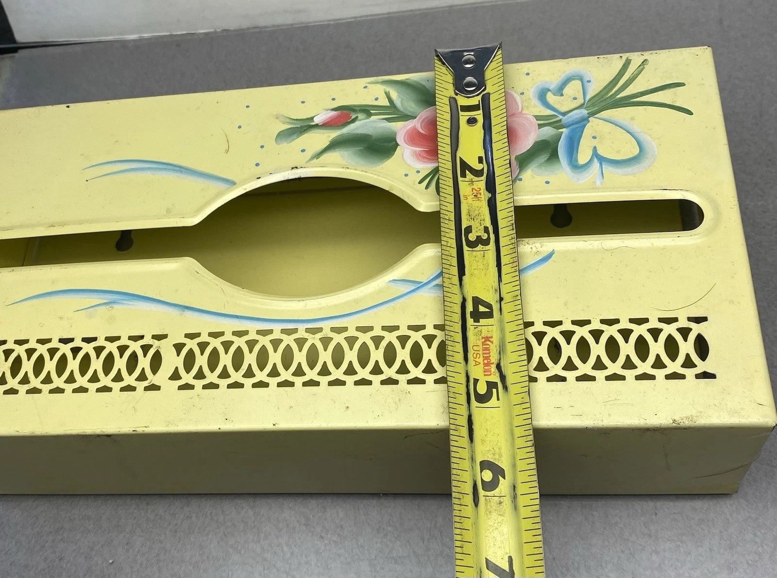 Vintage Midcentury Metal Kleenex Tissue Holder Flowers | eBay