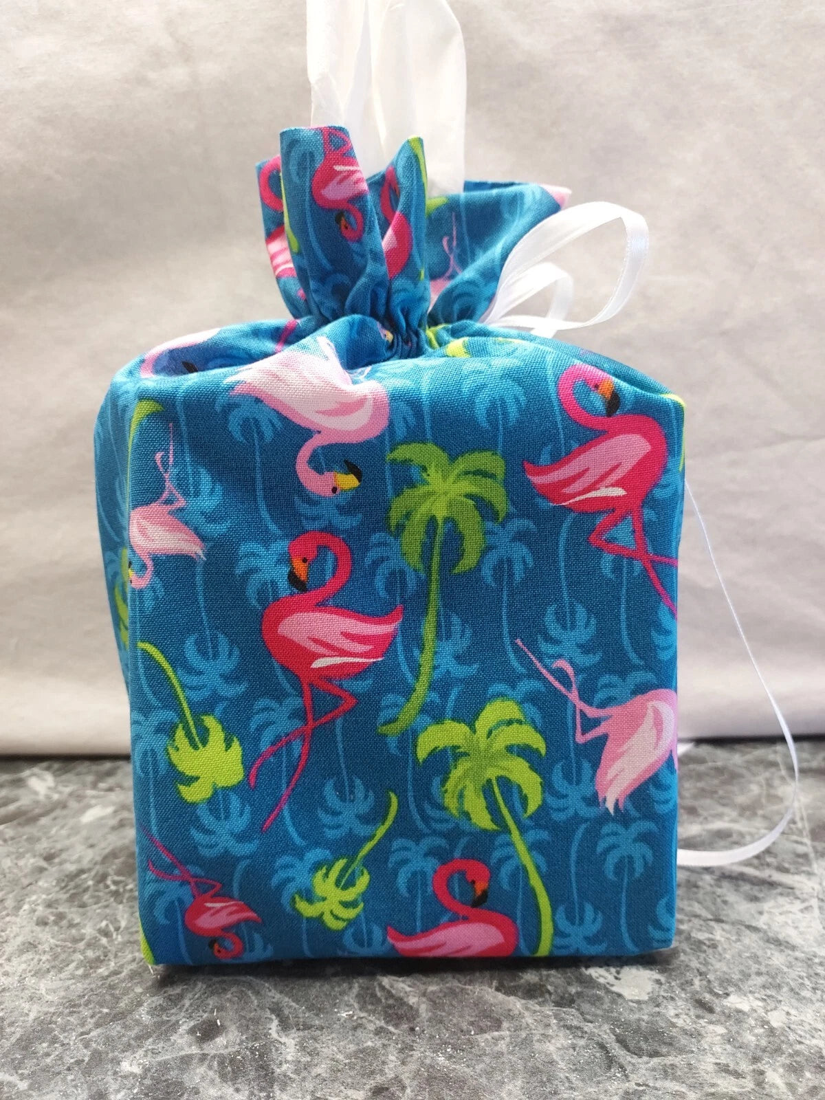 Flamingos Dark & Light Pink, blue Cotton Fabric Handmade square Tissue Box Cover | eBay