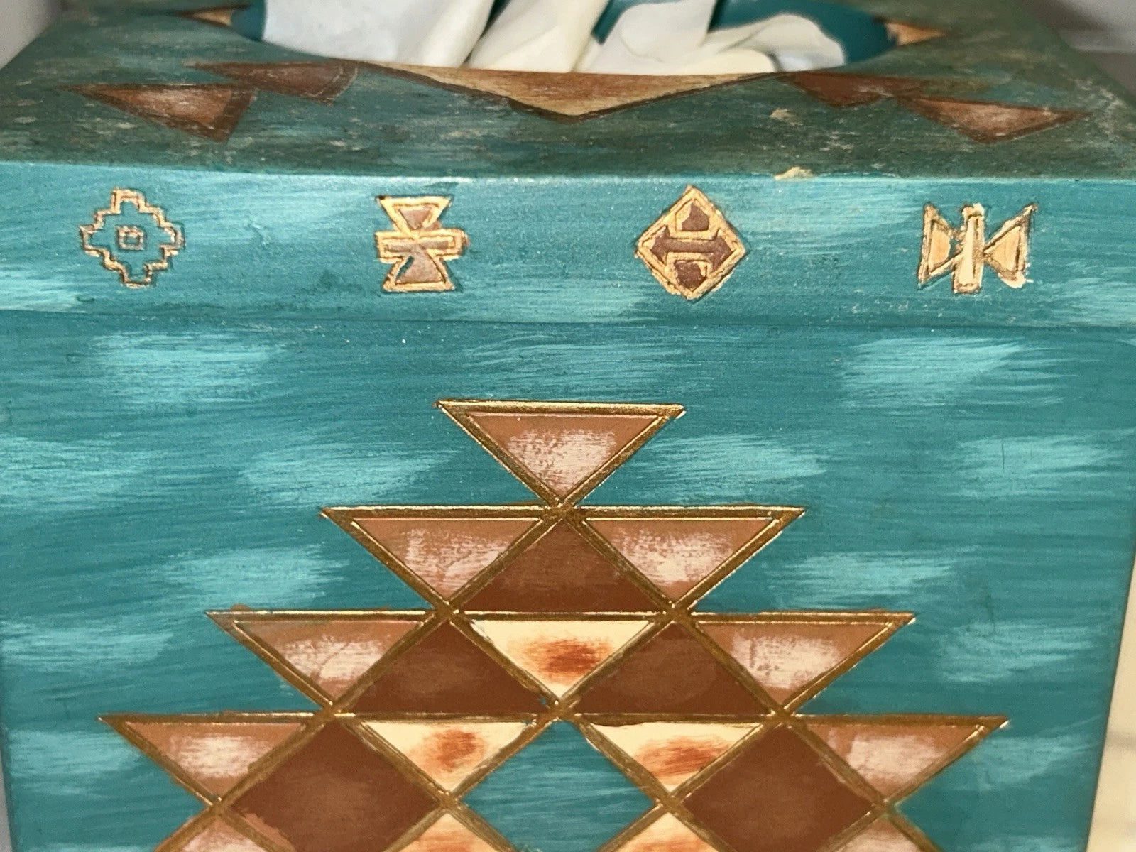 MESA NATIVE AMERICAN TISSUE BOX COVER CERAMIC COLORFUL | eBay