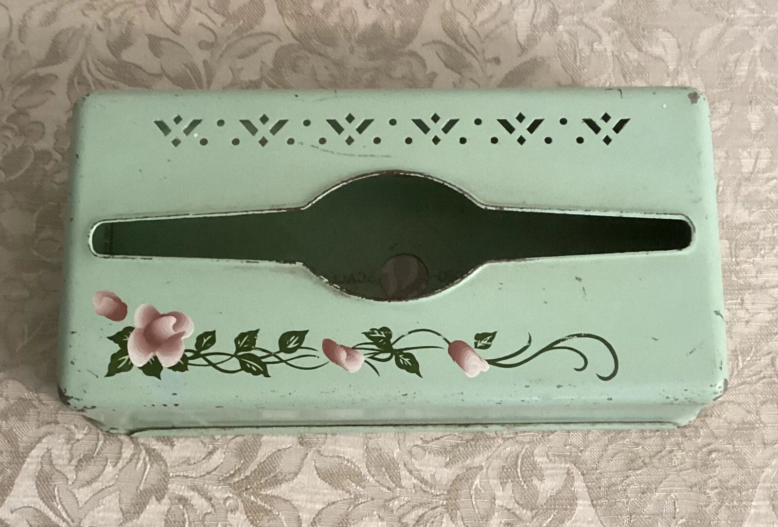 Vintage Detecto Scales Green Metal Tissue Box Holder Shabby Chic | eBay