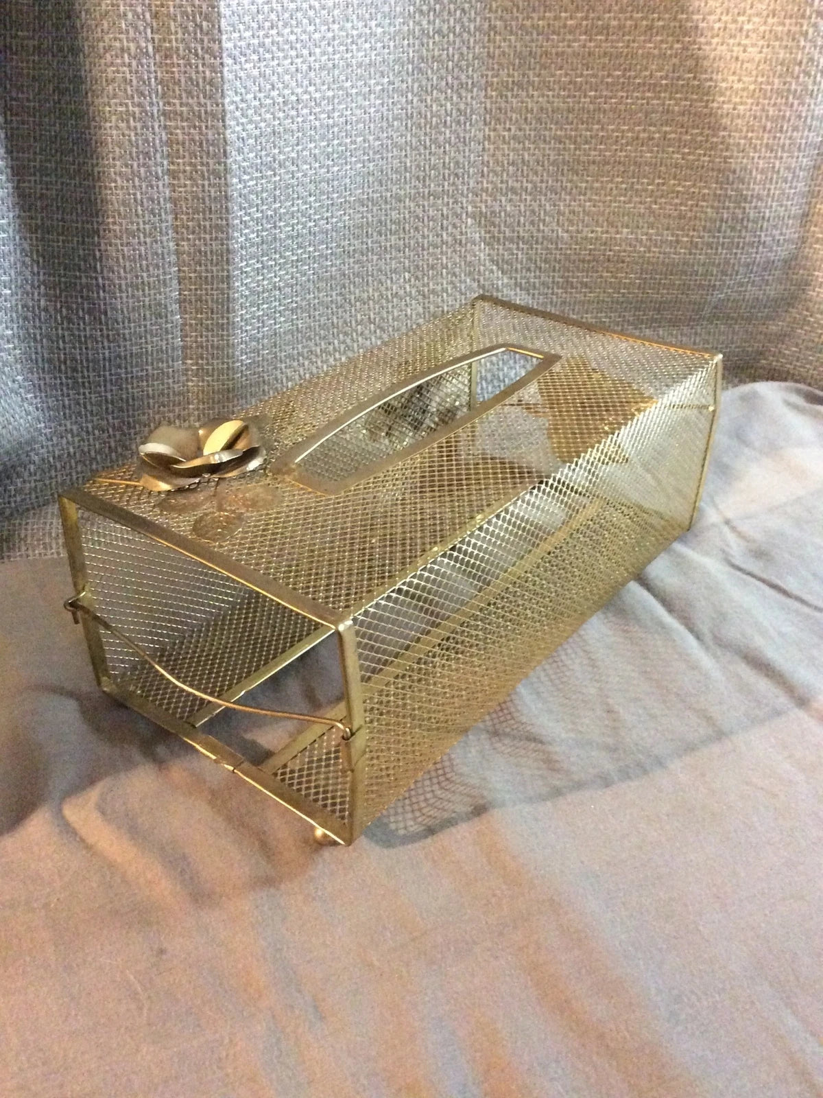 Vintage Home Decor Brass Metal Mesh Floral Design Decorative Tissue Box Cover | eBay