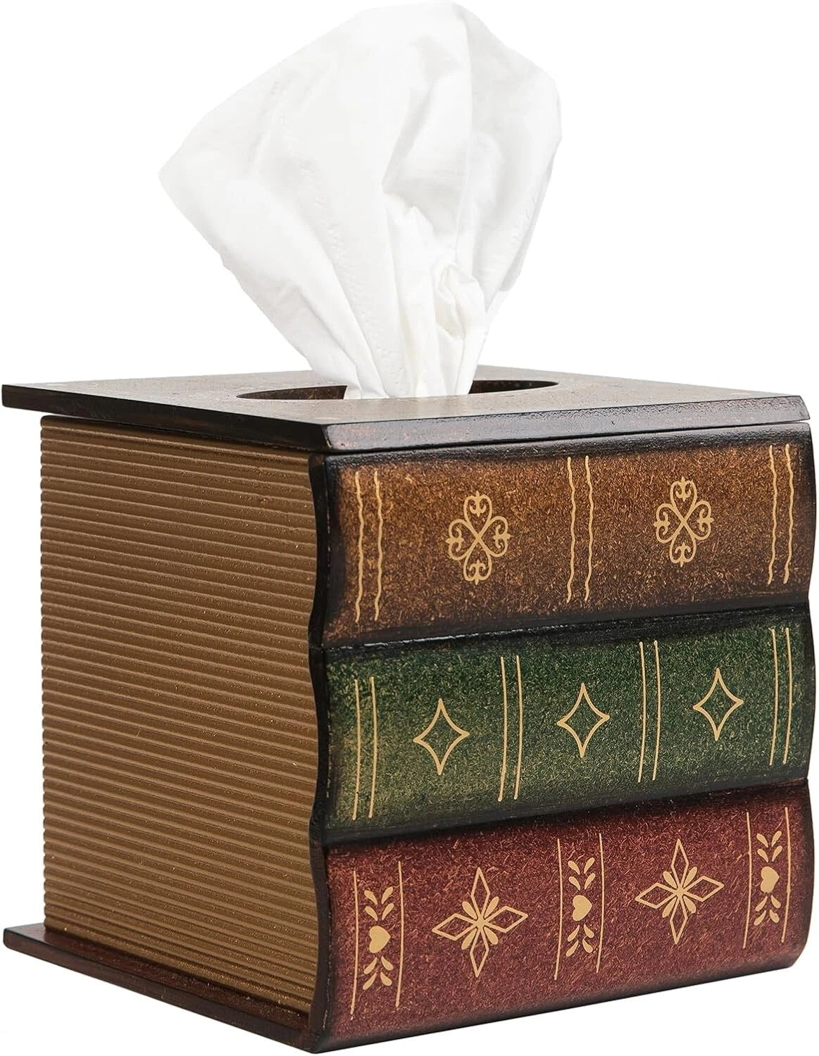 Crafted Classical Retro Wooden Antique Book Tissue Box Cover Square Tissue Holde | eBay