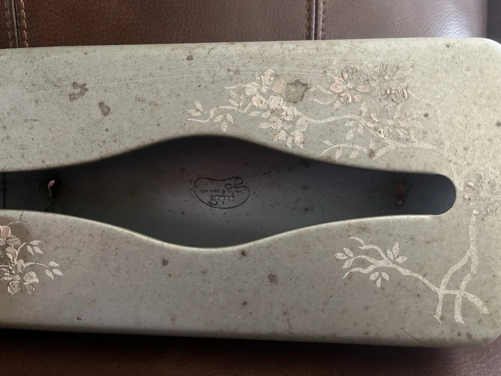 Mid Century VTG Ransburg Gold Metal Tissue Box Tin Hold Mount | eBay